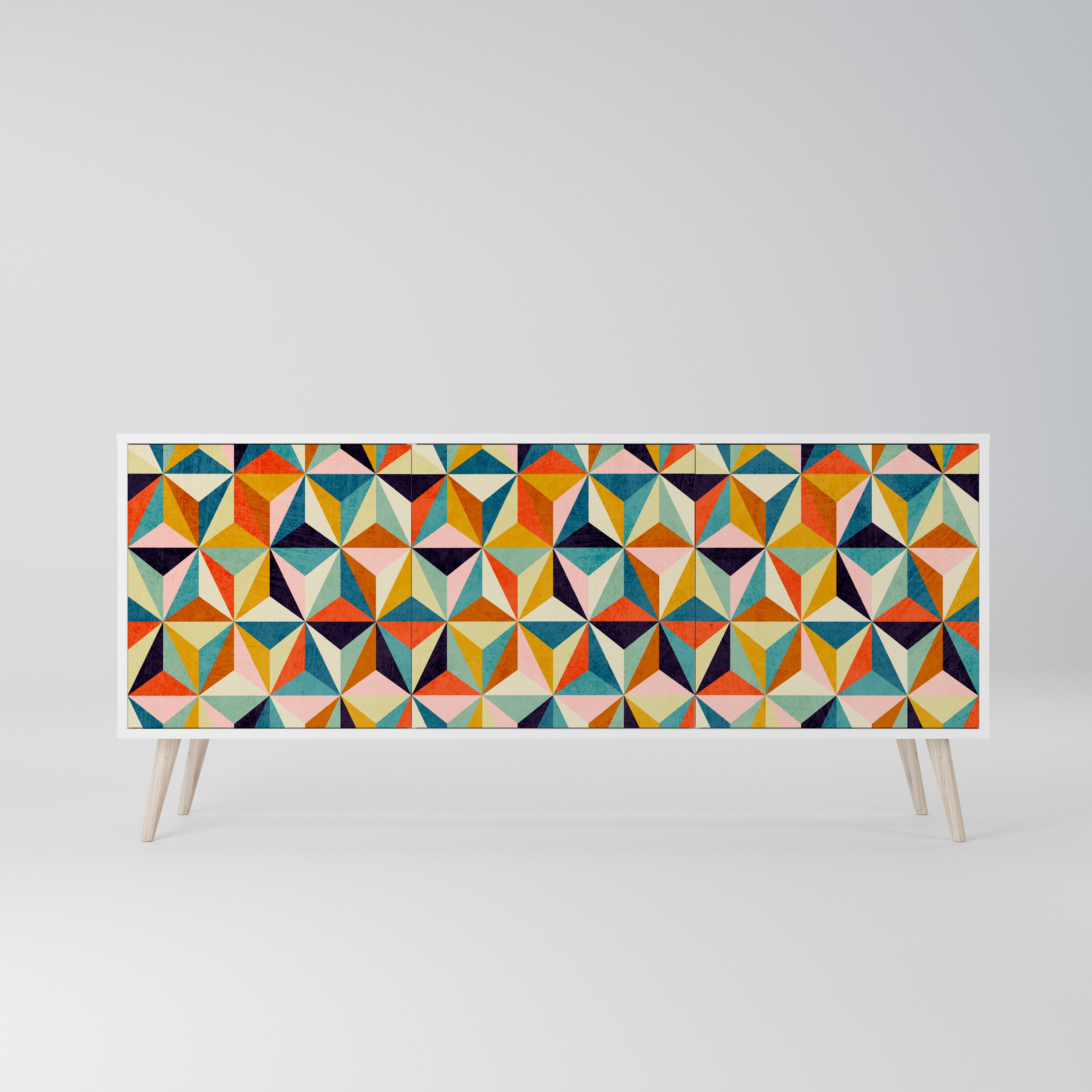 TESSELATE TREASURES Komoda 3-drzwiowa korpus Biały