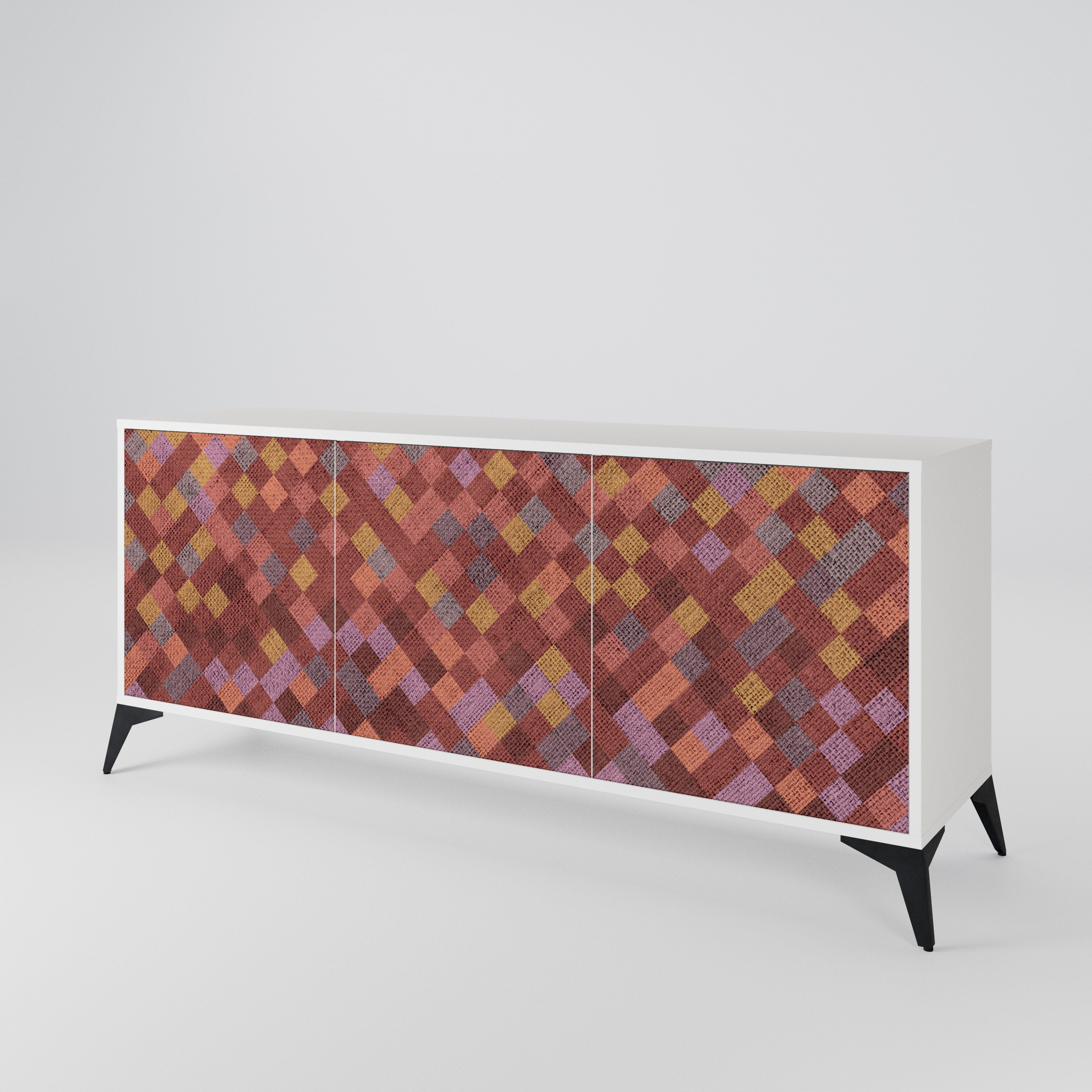 PAINTED SQUARES Komoda 3-drzwiowa korpus Biały