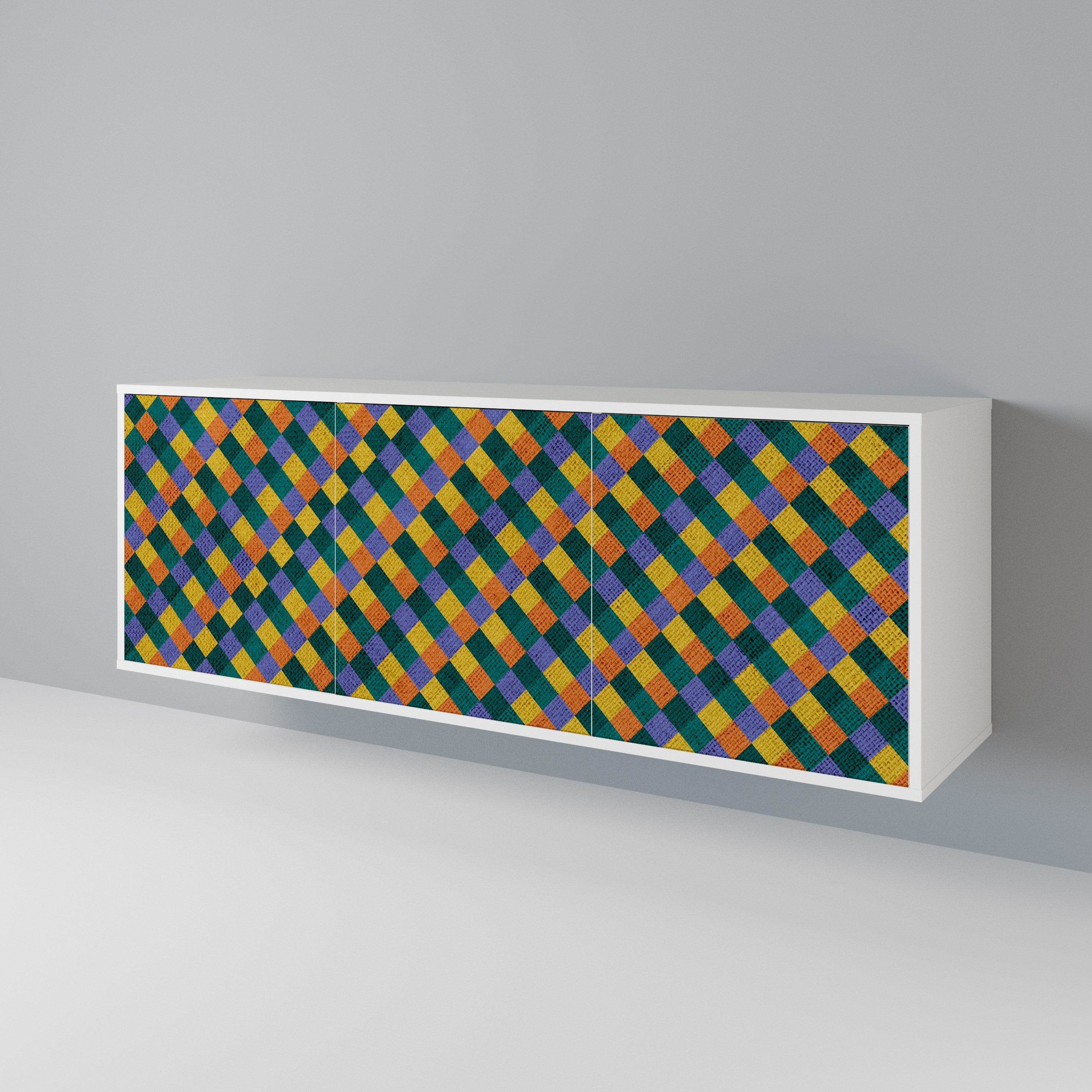 PAINTED SQUARES MIX Komoda 3-drzwiowa korpus Biały