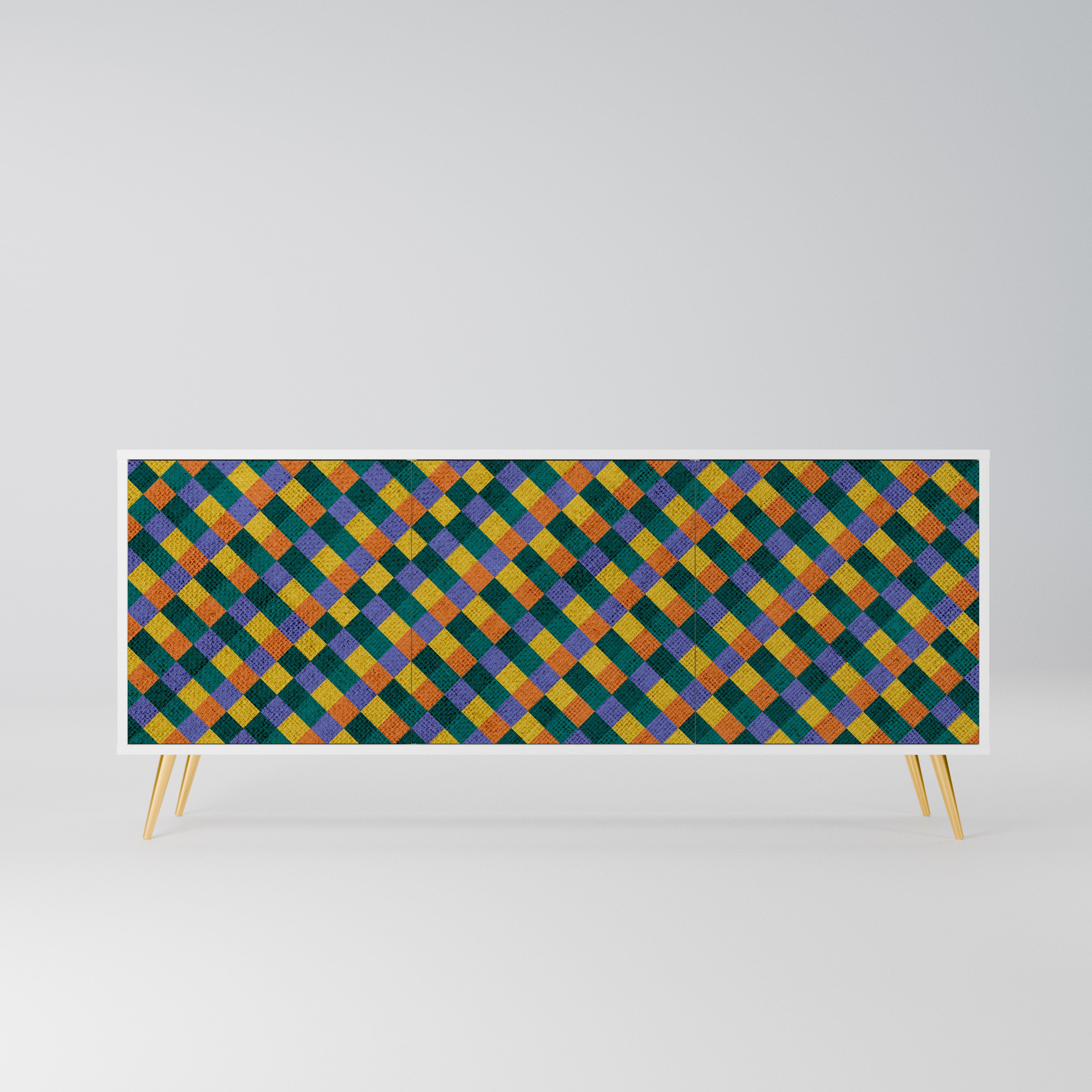 PAINTED SQUARES MIX Komoda 3-drzwiowa korpus Biały