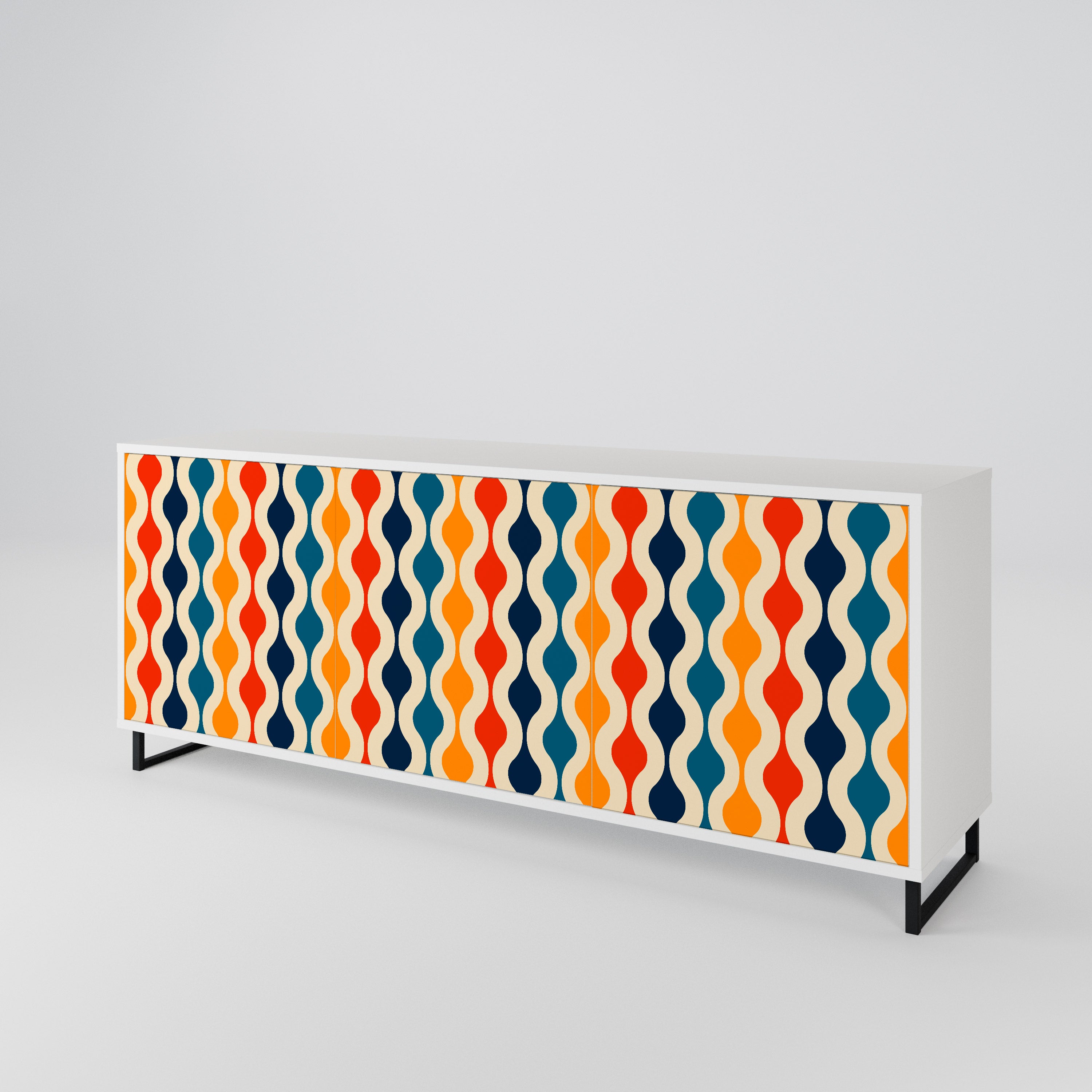 COLORFUL NOSTALGIA Komoda 3-drzwiowa korpus Biały