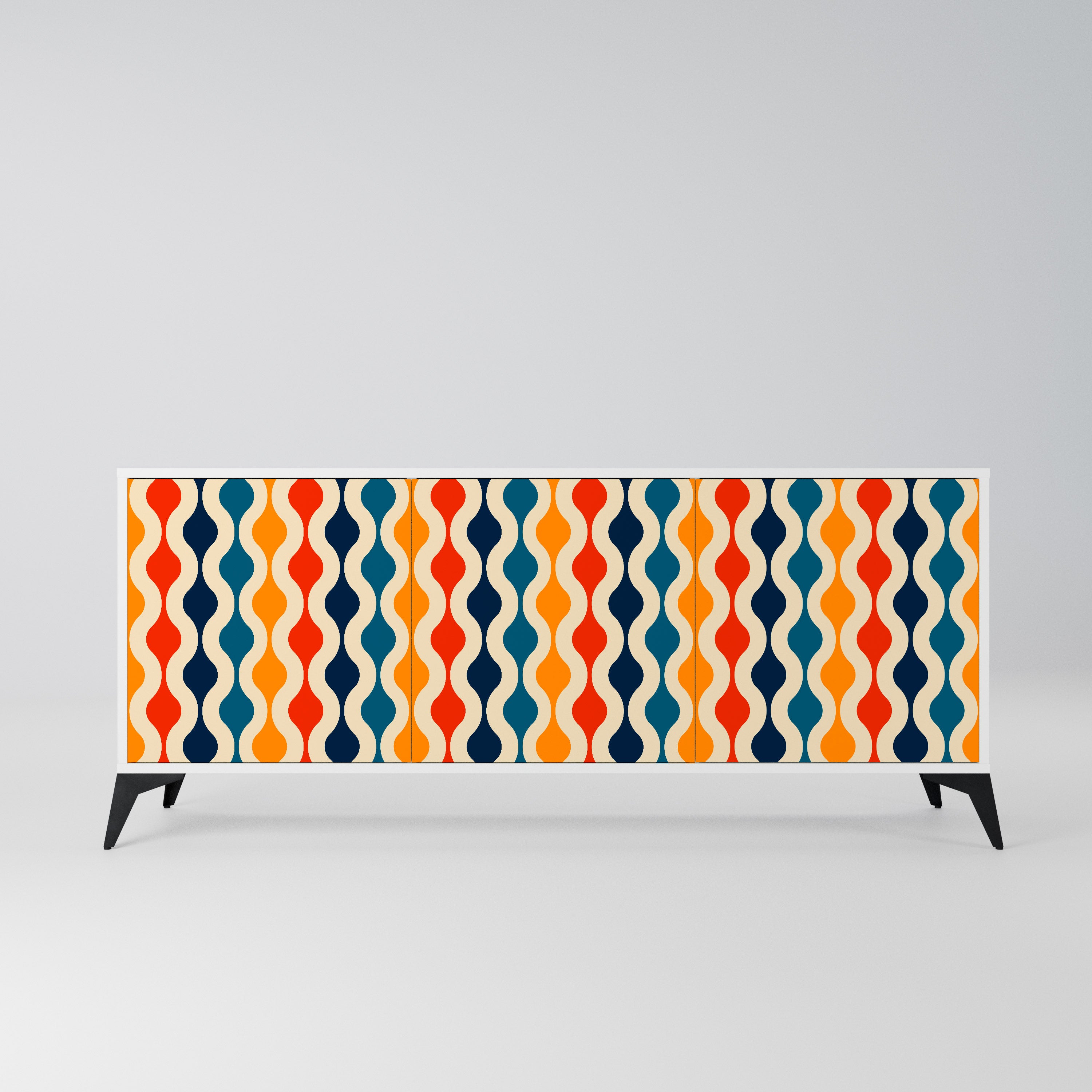 COLORFUL NOSTALGIA Komoda 3-drzwiowa korpus Biały