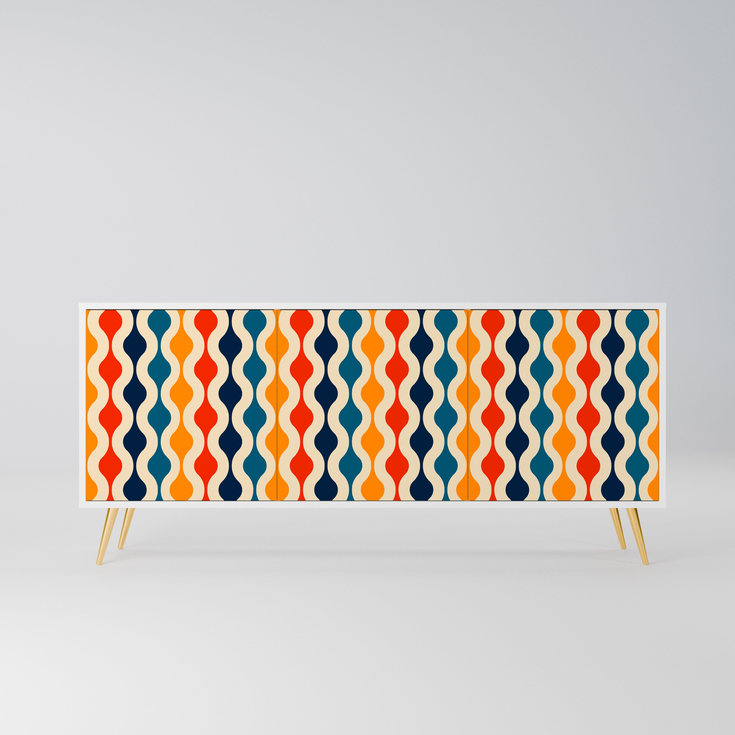 COLORFUL NOSTALGIA Komoda 3-drzwiowa korpus Biały