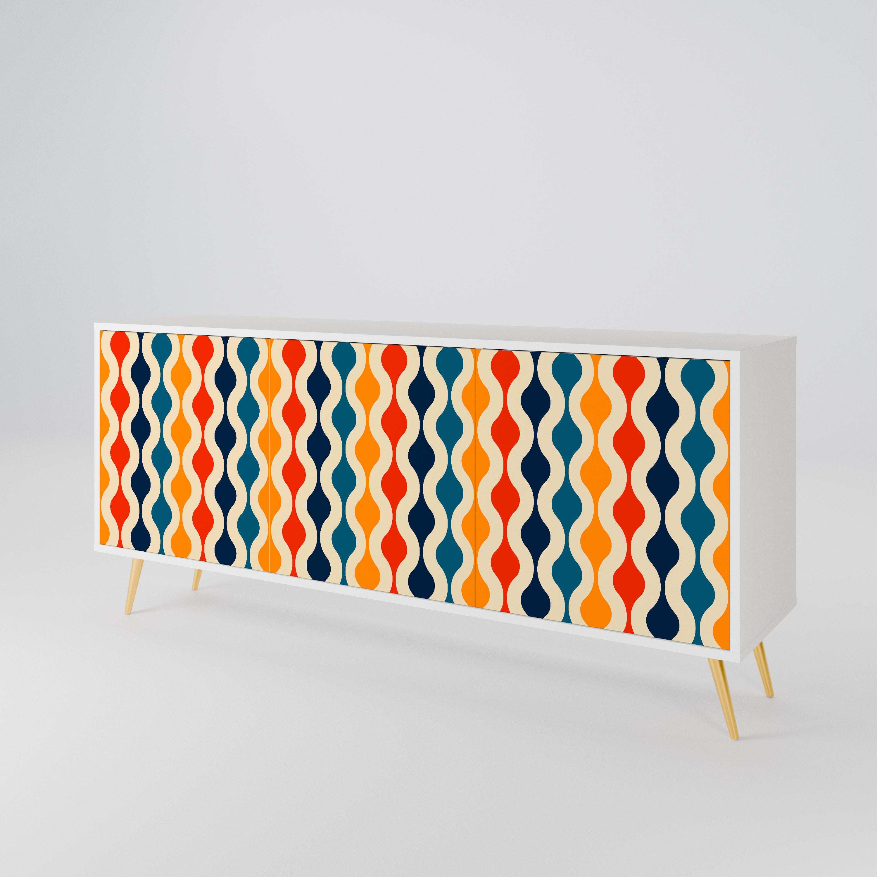 COLORFUL NOSTALGIA Komoda 3-drzwiowa korpus Biały