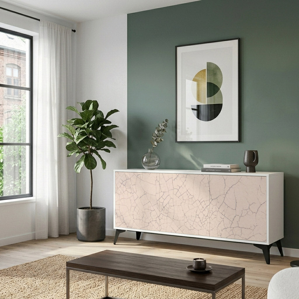 CERAMIC TEXTURE Komoda 3-drzwiowa korpus Biały