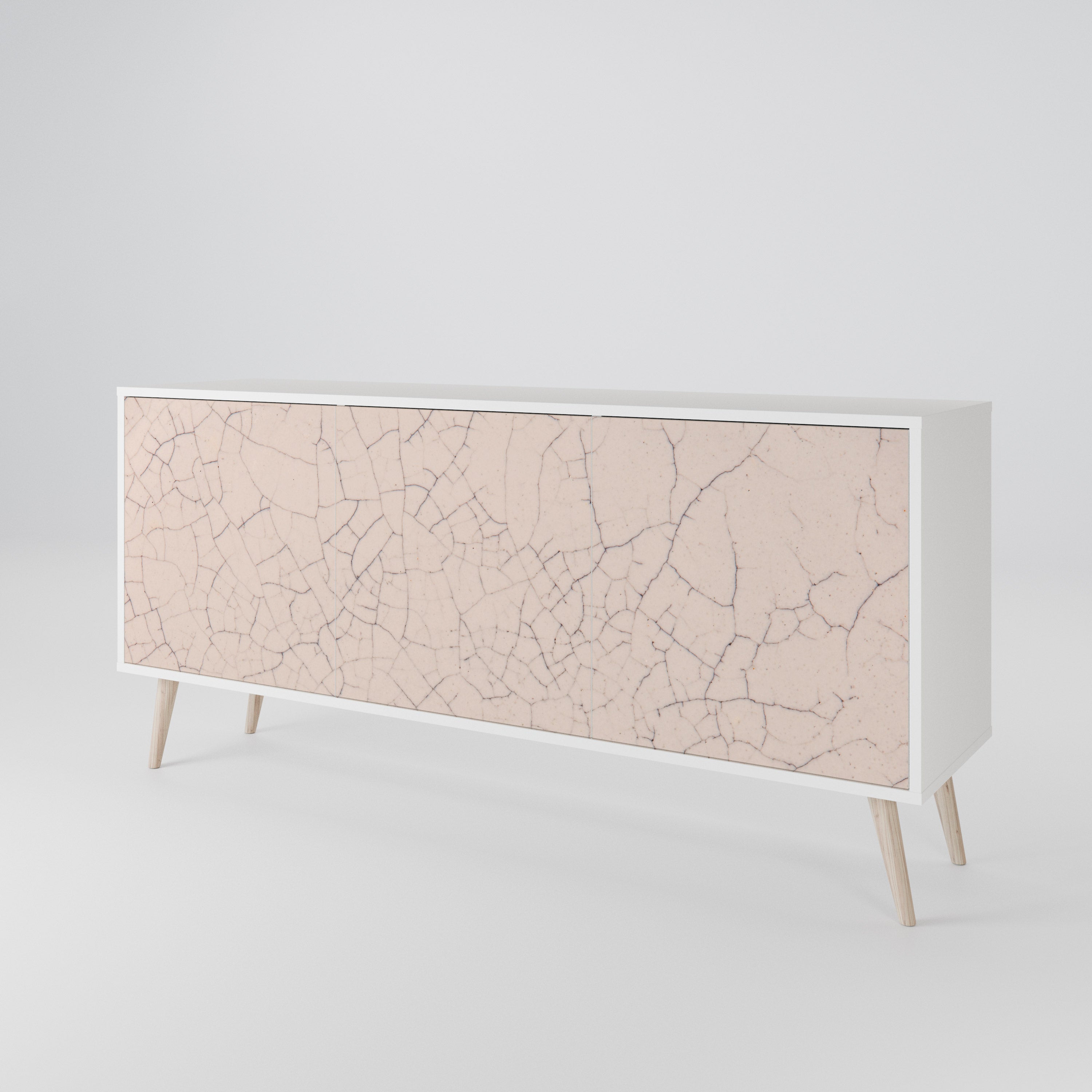 CERAMIC TEXTURE Komoda 3-drzwiowa korpus Biały