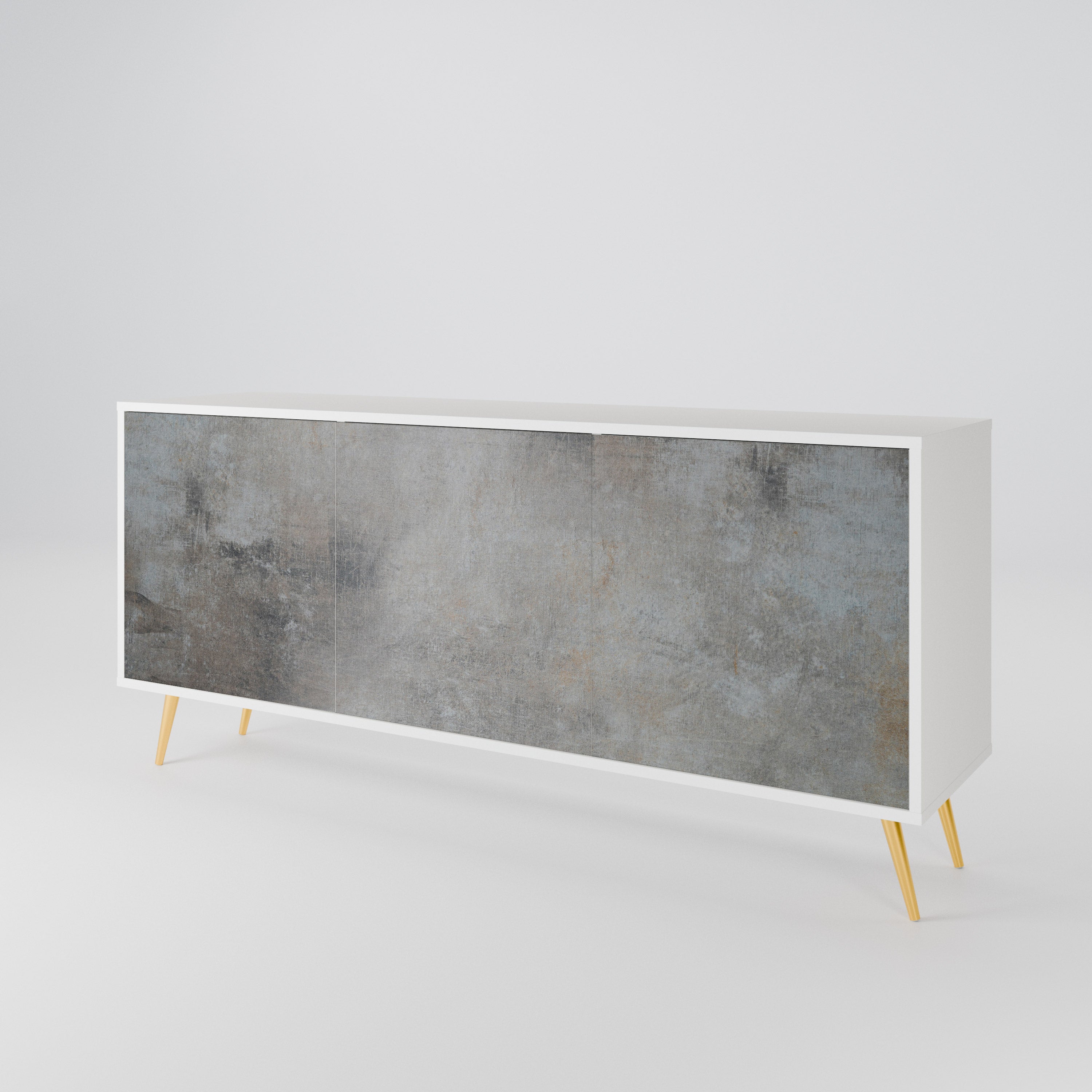 CONCRETE WALL Komoda 3-drzwiowa korpus Biały