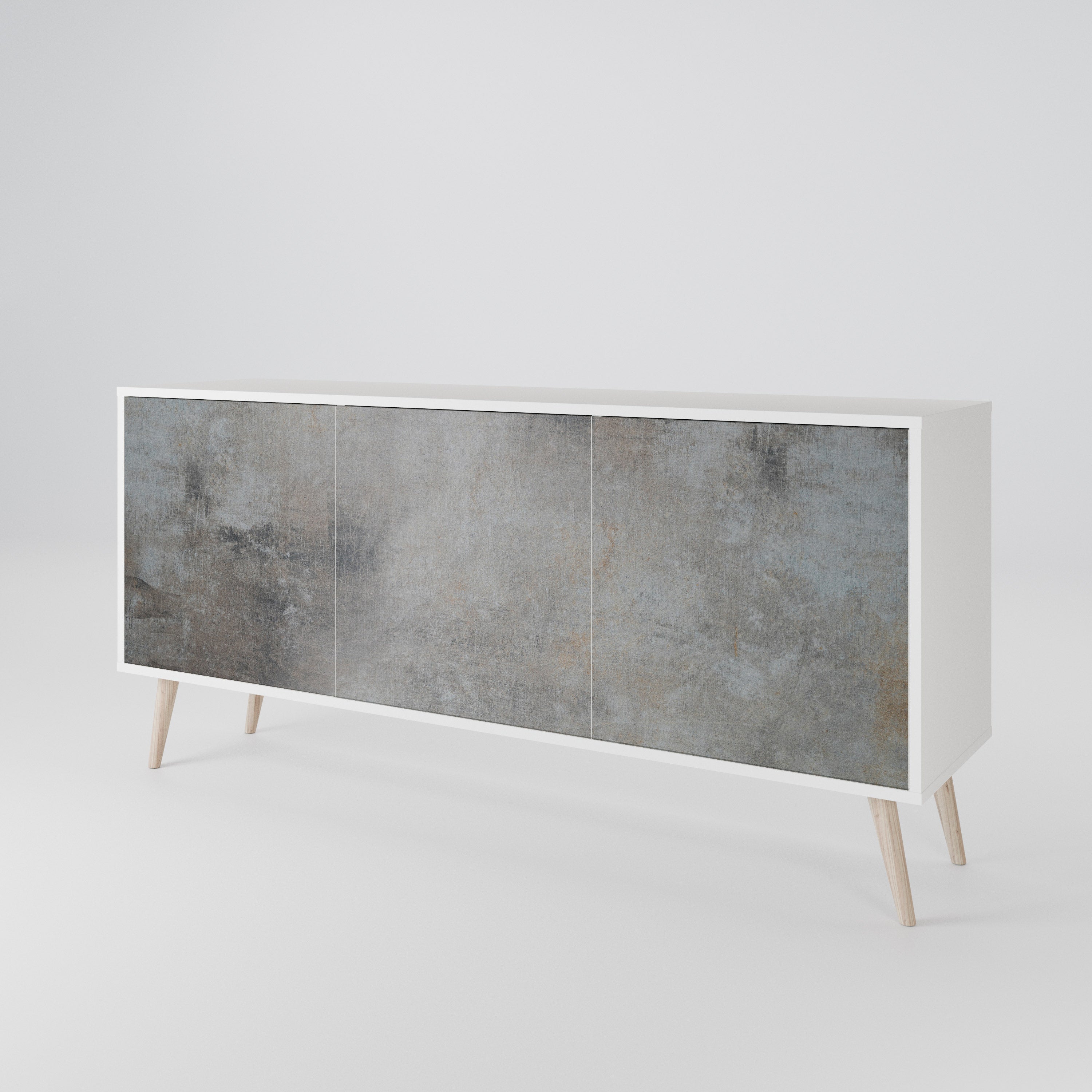 CONCRETE WALL Komoda 3-drzwiowa korpus Biały