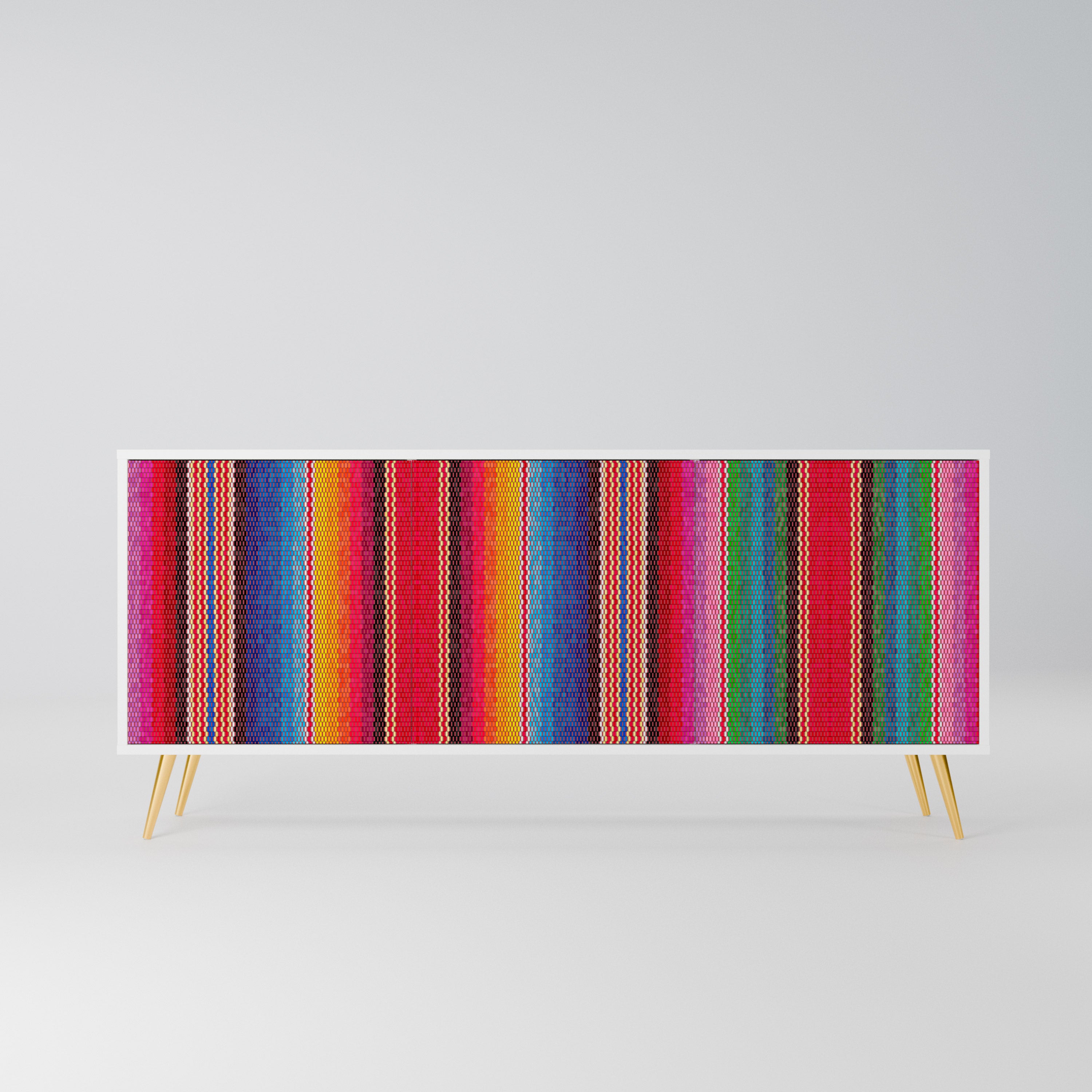 ETHNIC MEXICAN Komoda 3-drzwiowa korpus Biały