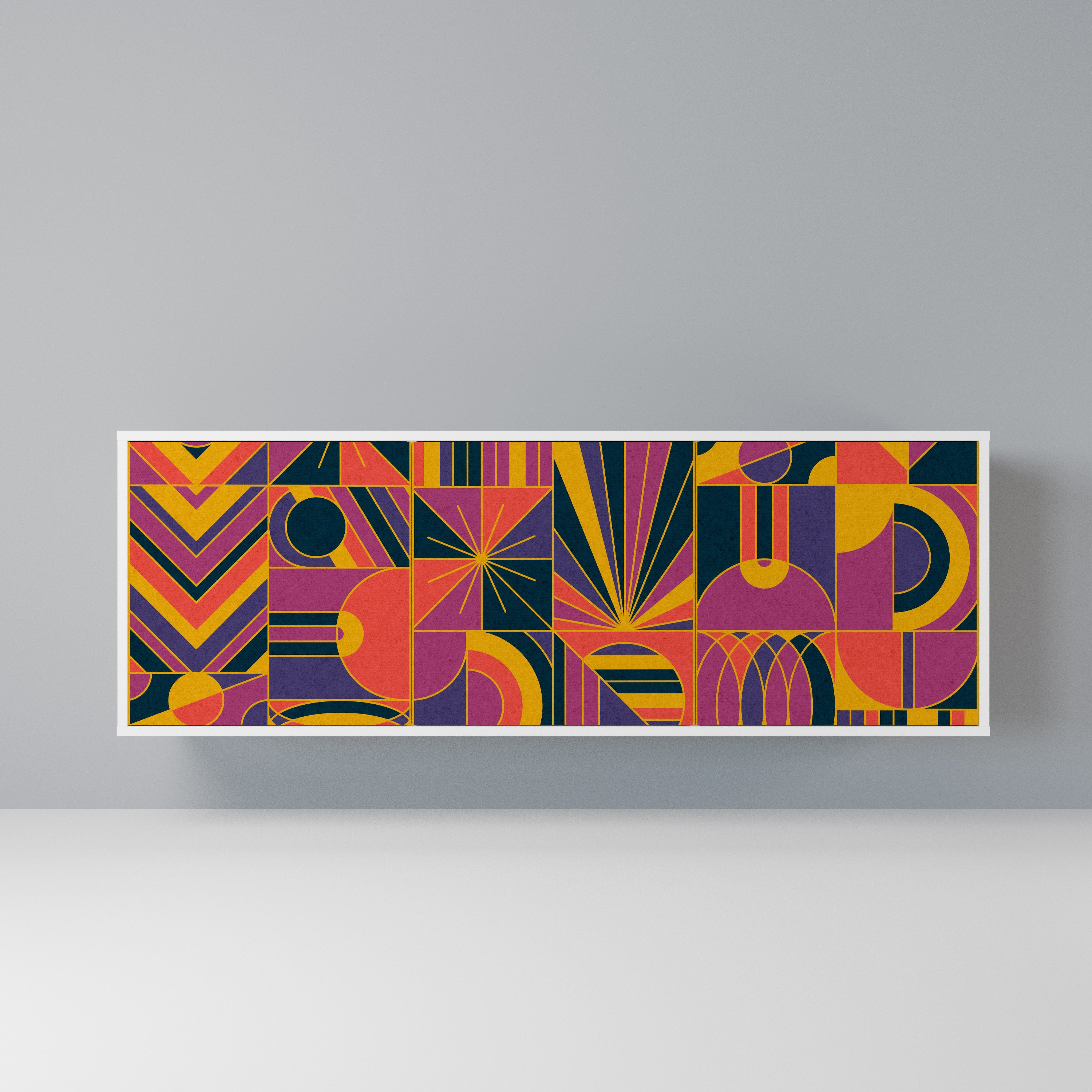ELECTRIC PATTERNS Komoda 3-drzwiowa korpus Biały