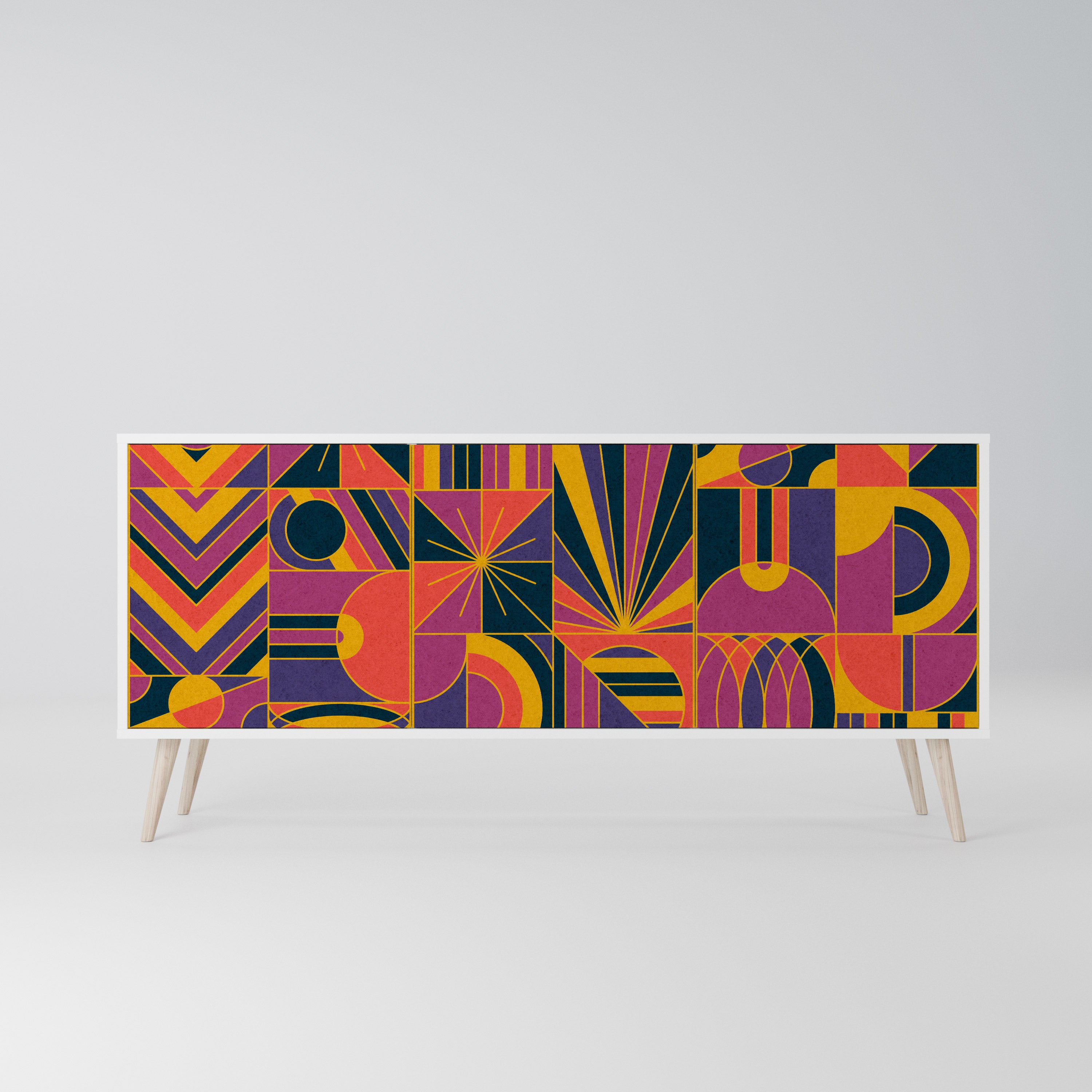 ELECTRIC PATTERNS Komoda 3-drzwiowa korpus Biały