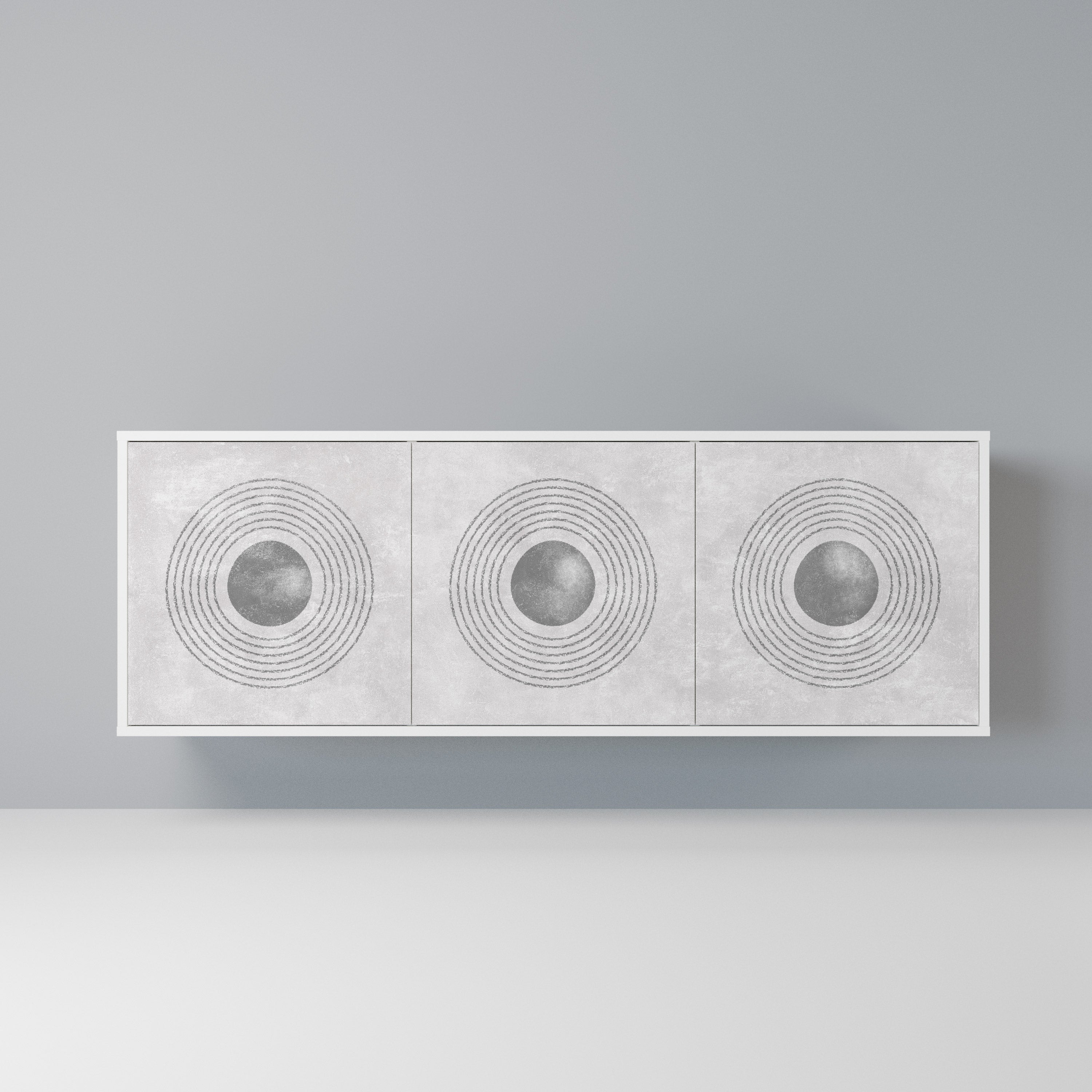 SOLID CIRCLES Komoda 3-drzwiowa korpus Biały
