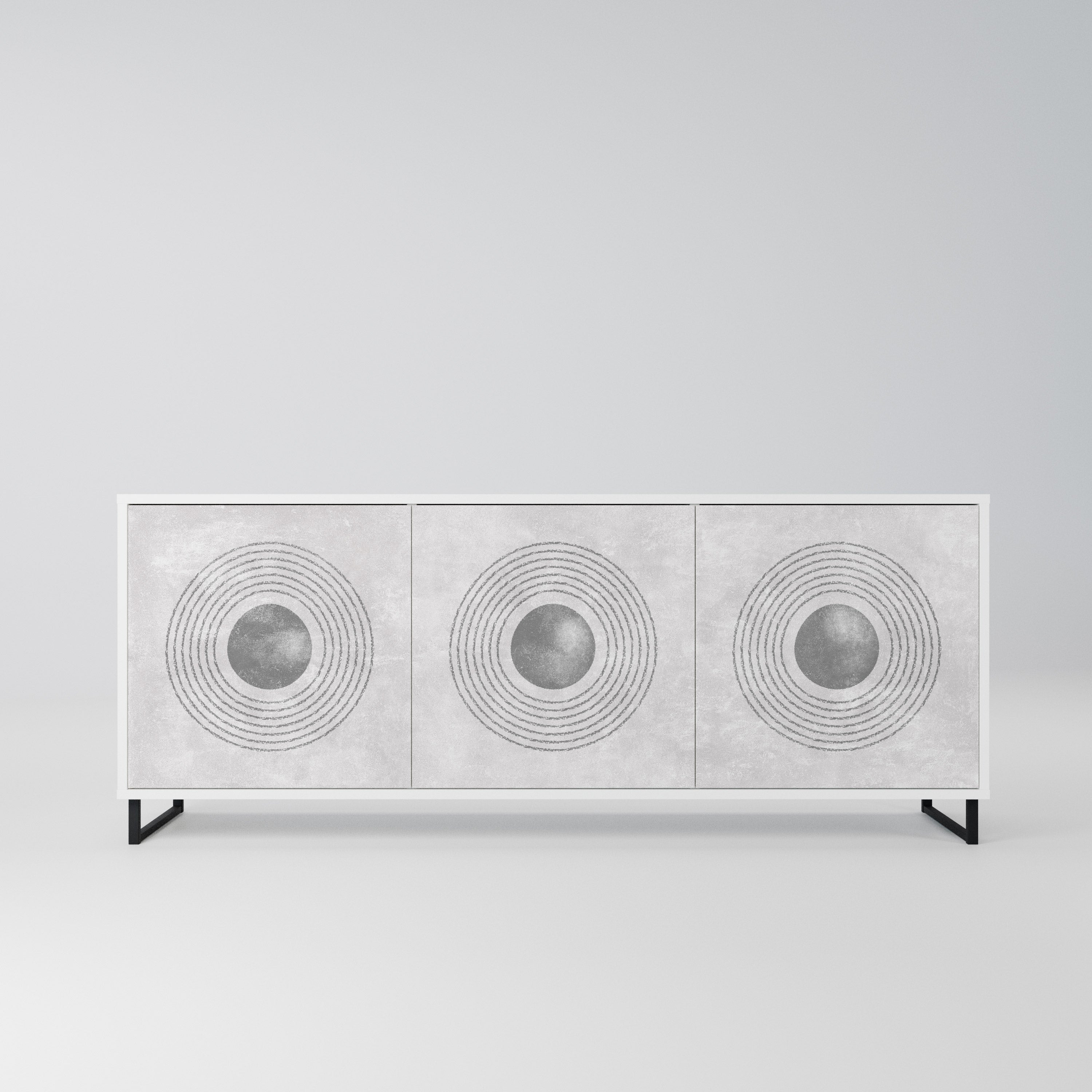 SOLID CIRCLES Komoda 3-drzwiowa korpus Biały