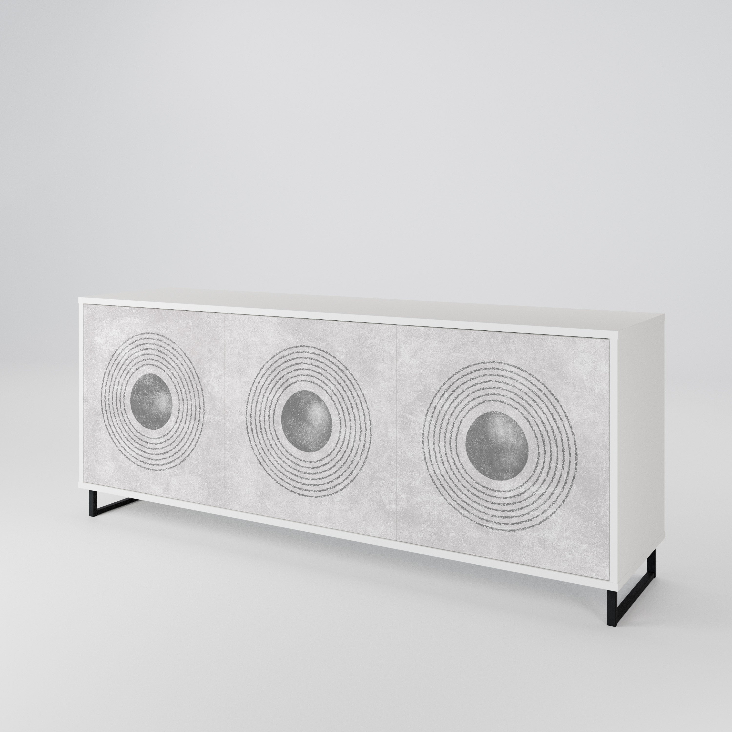 SOLID CIRCLES Komoda 3-drzwiowa korpus Biały