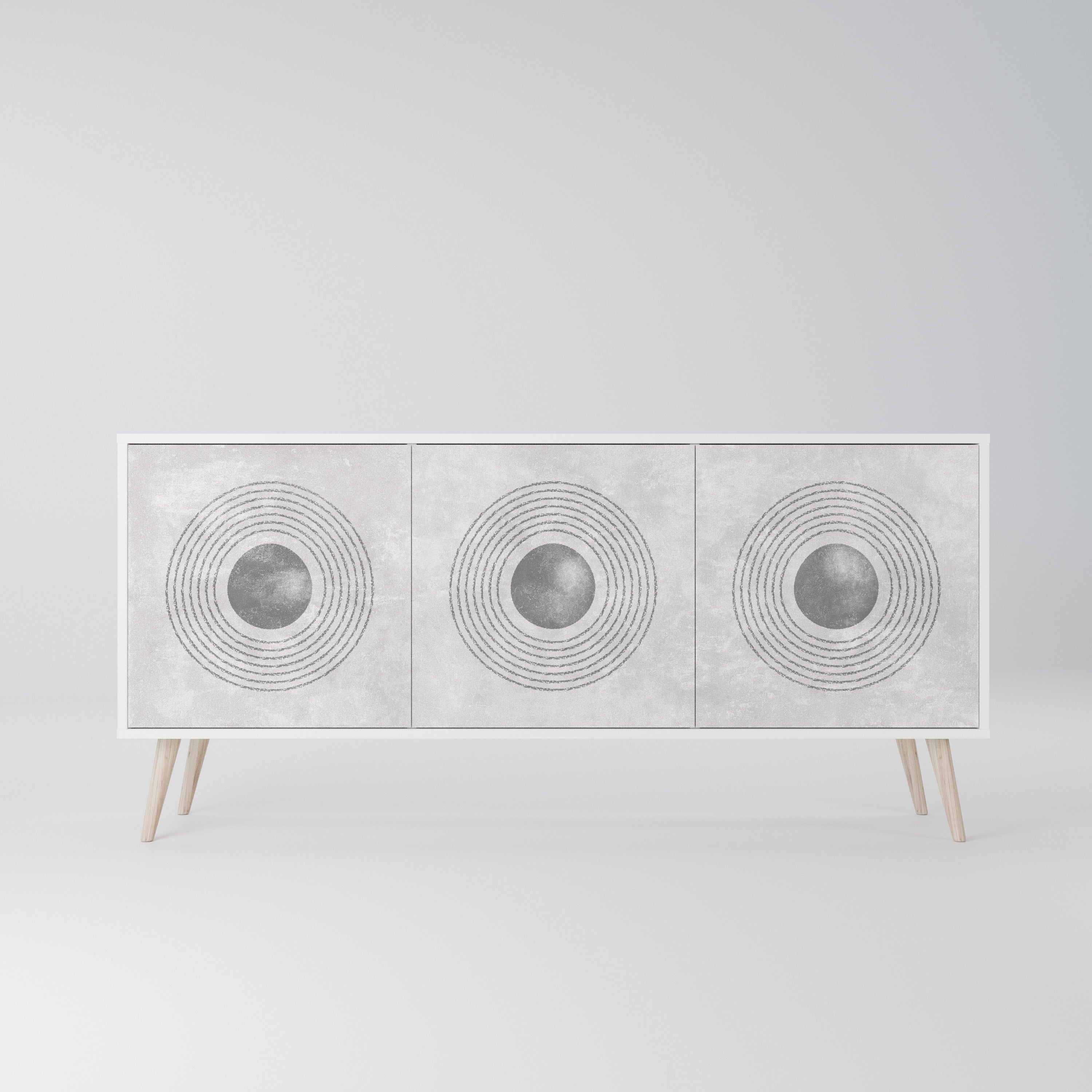 SOLID CIRCLES Komoda 3-drzwiowa korpus Biały