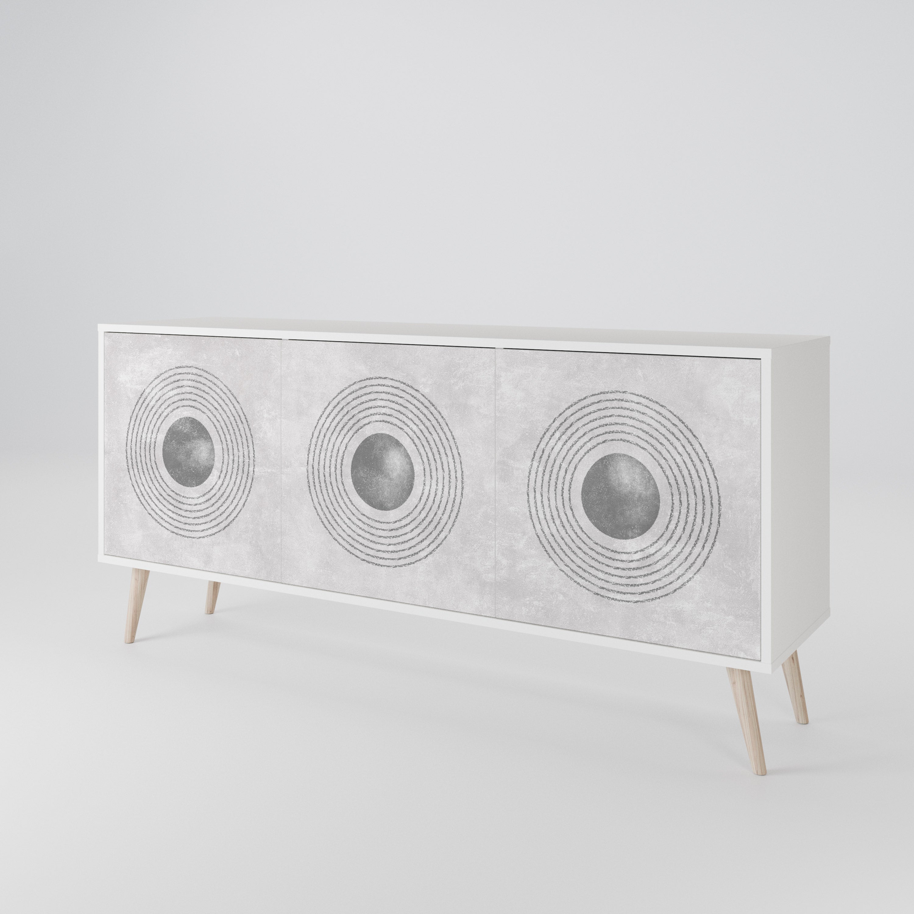 SOLID CIRCLES Komoda 3-drzwiowa korpus Biały