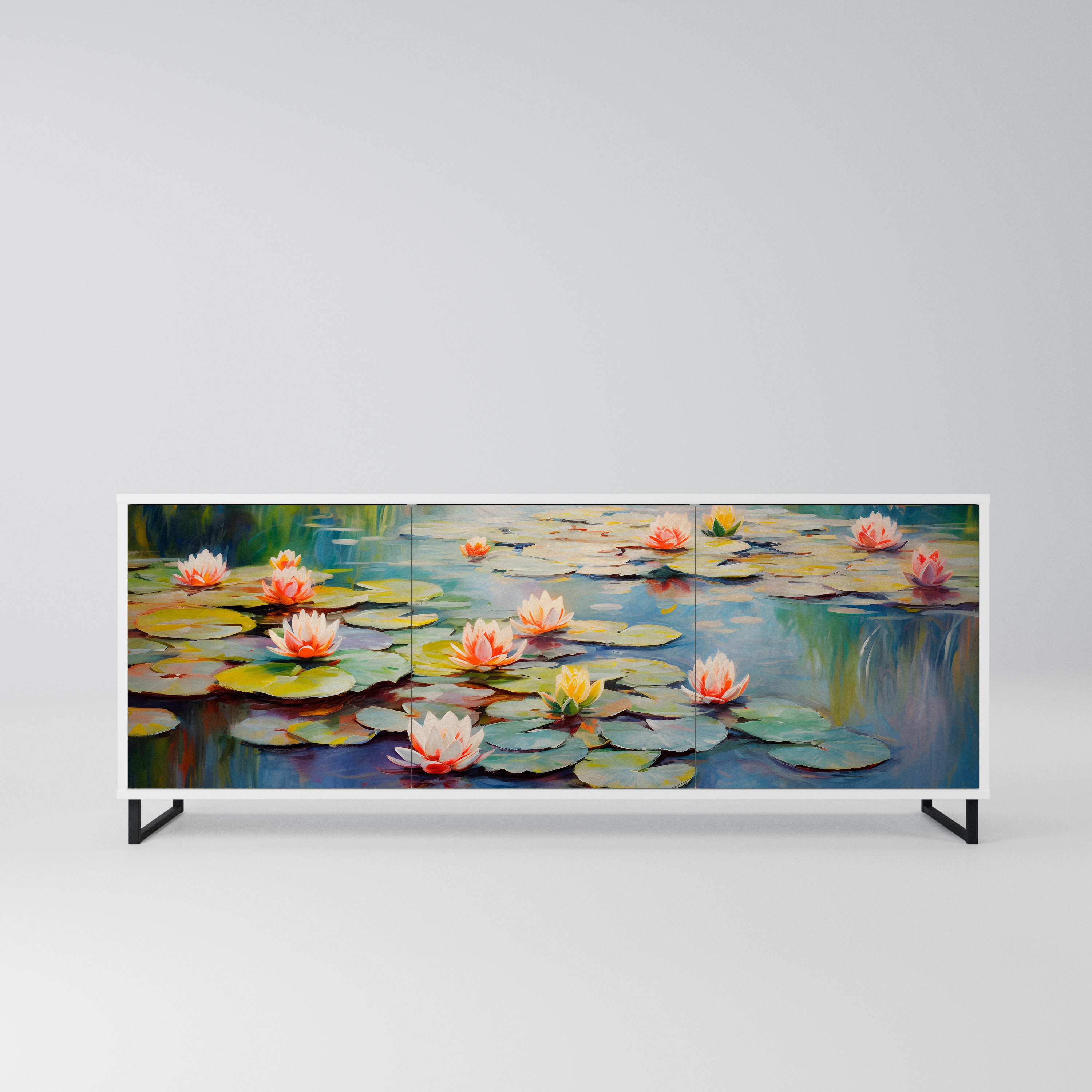 BLOOMING WATERS Komoda 3-drzwiowa korpus Biały