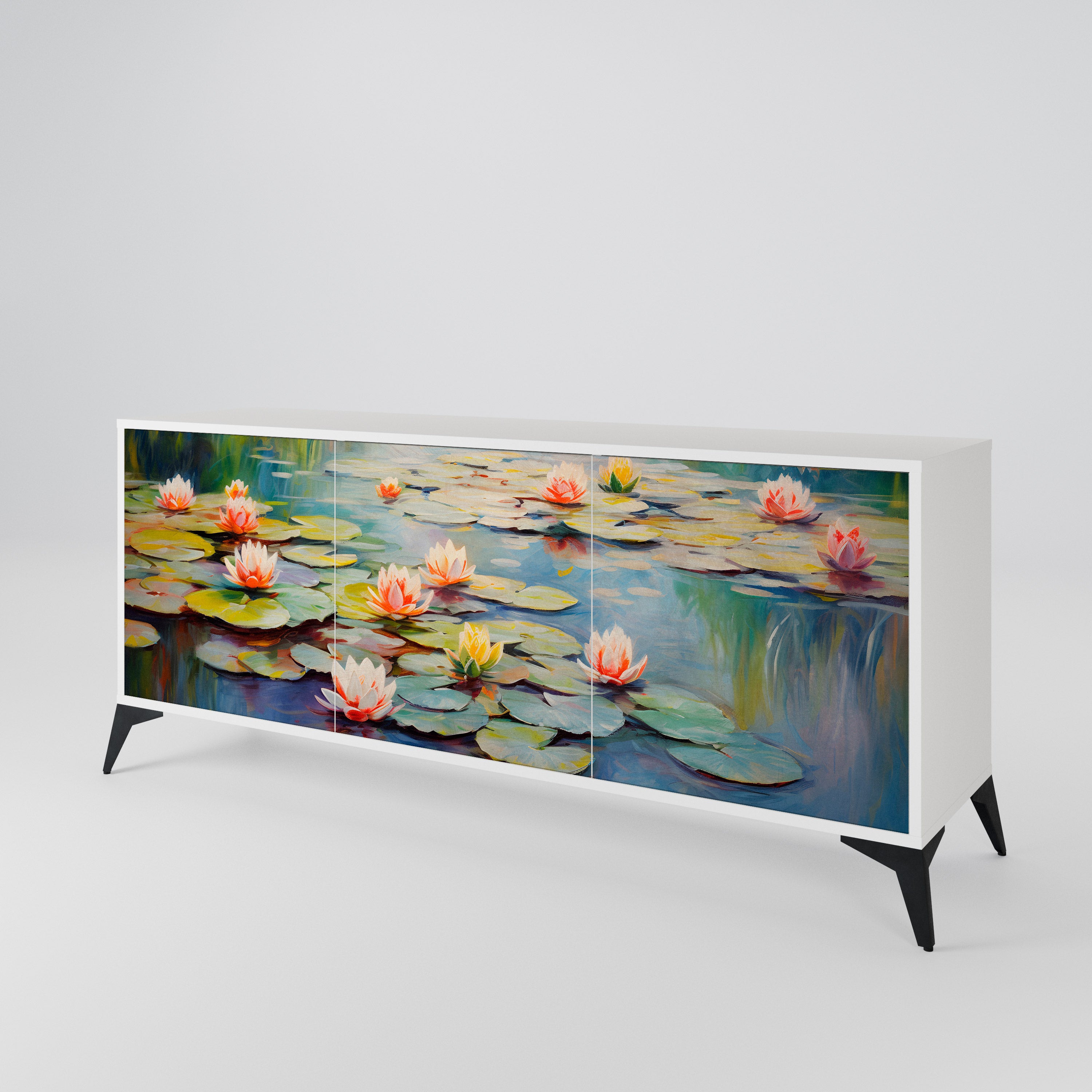 BLOOMING WATERS Komoda 3-drzwiowa korpus Biały
