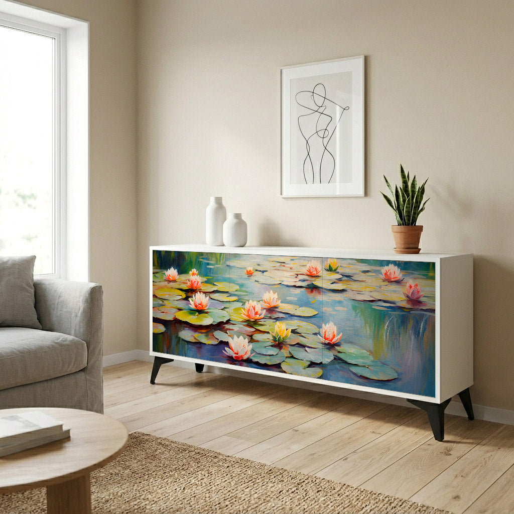 BLOOMING WATERS Komoda 3-drzwiowa korpus Biały