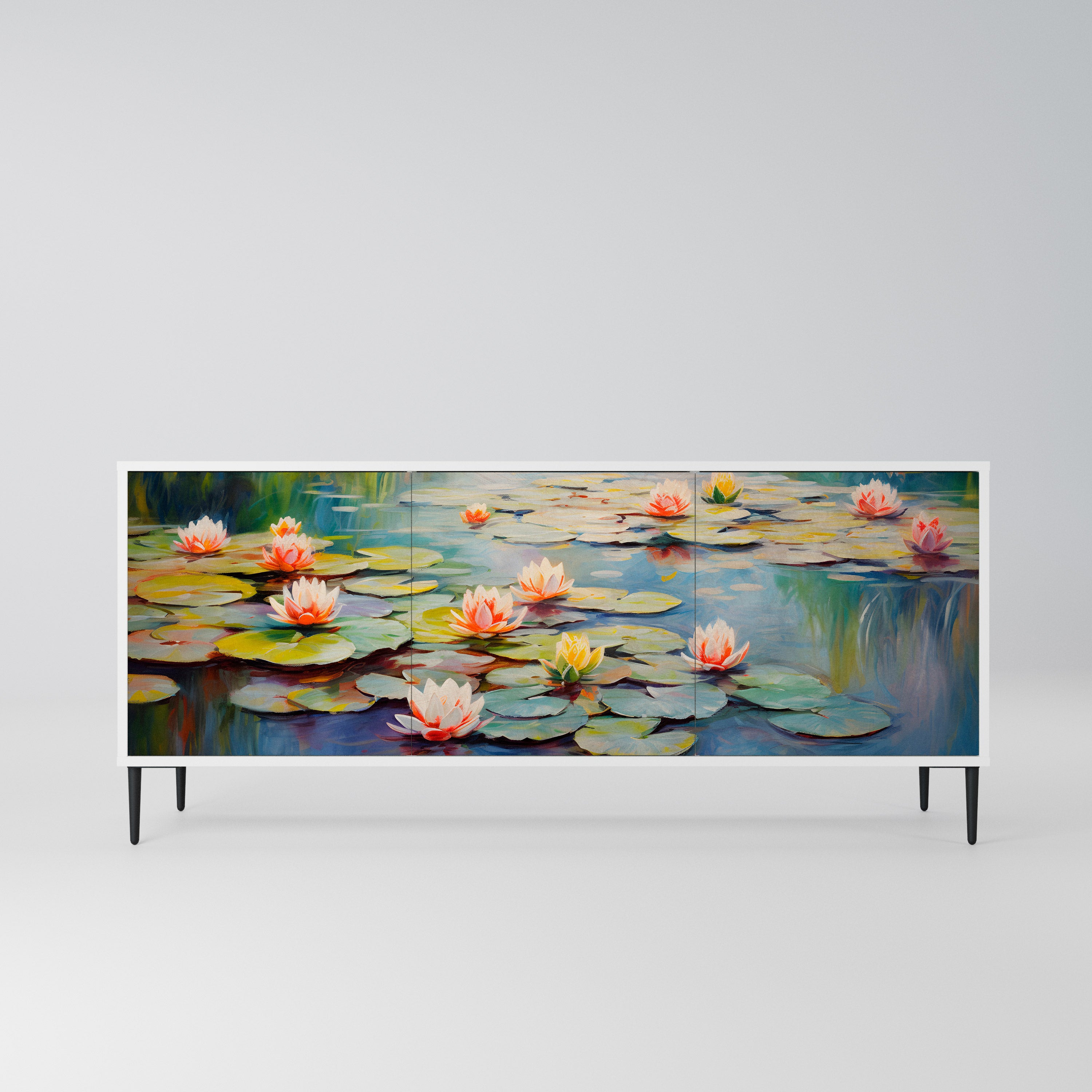 BLOOMING WATERS Komoda 3-drzwiowa korpus Biały