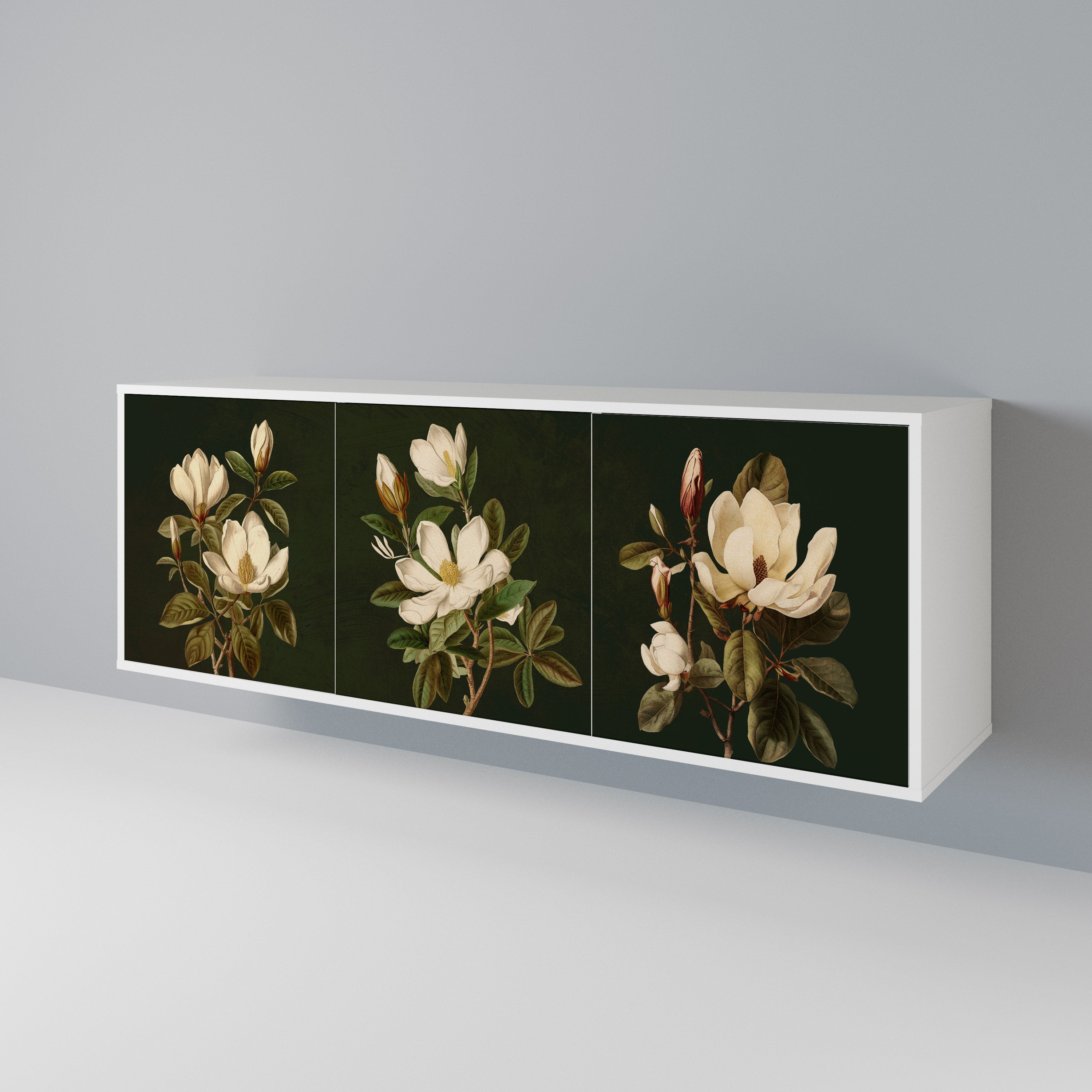 FLORAL NOIR Komoda 3-drzwiowa korpus Biały