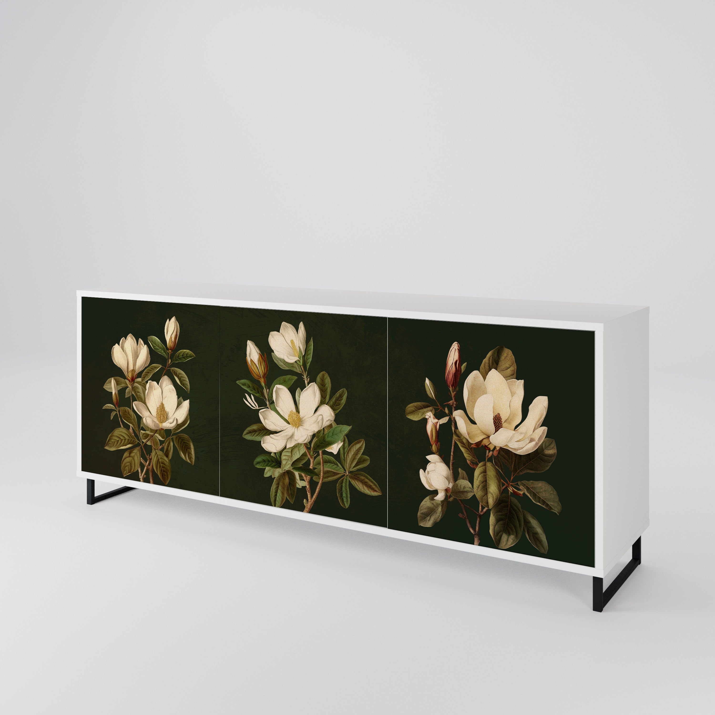 FLORAL NOIR Komoda 3-drzwiowa korpus Biały