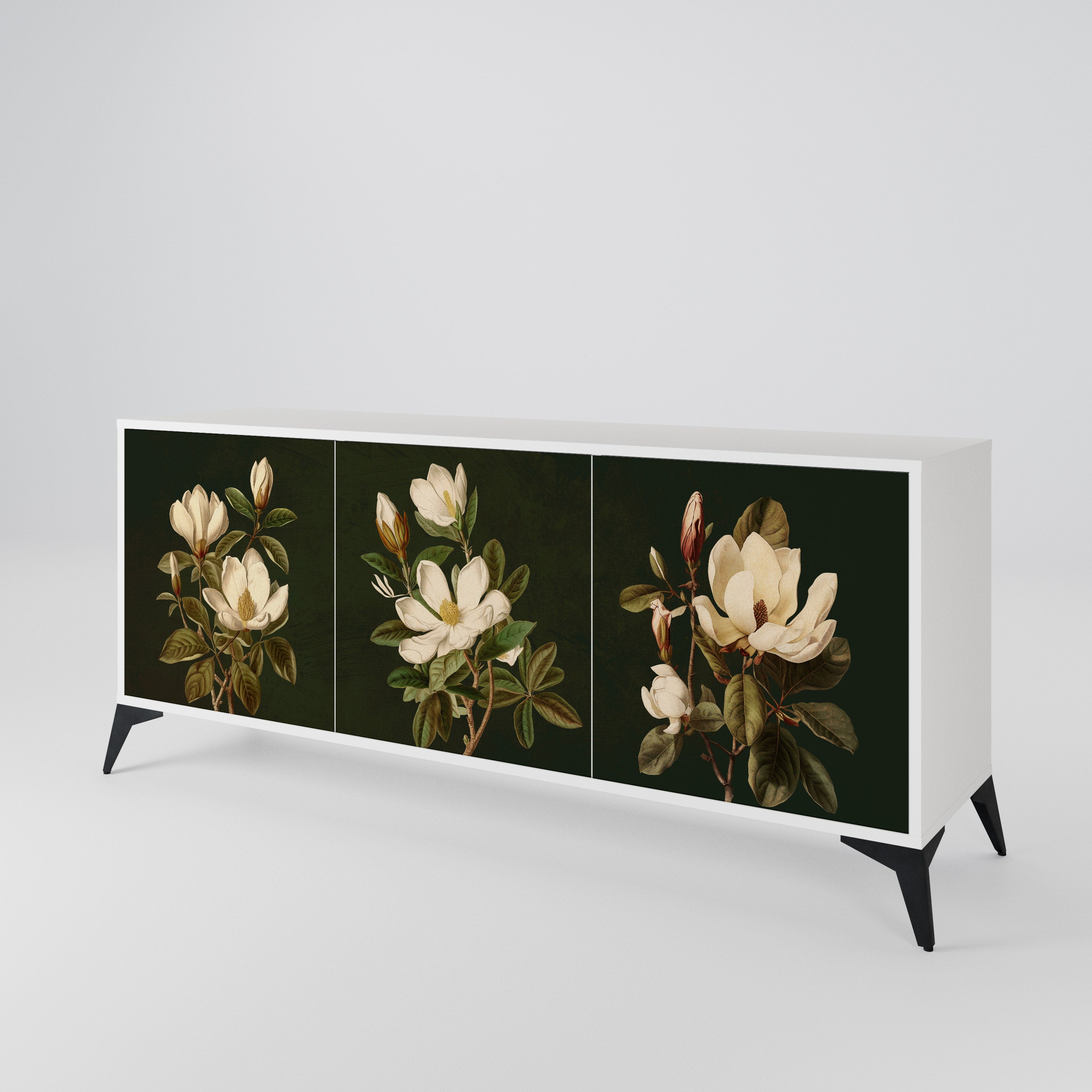 FLORAL NOIR Komoda 3-drzwiowa korpus Biały