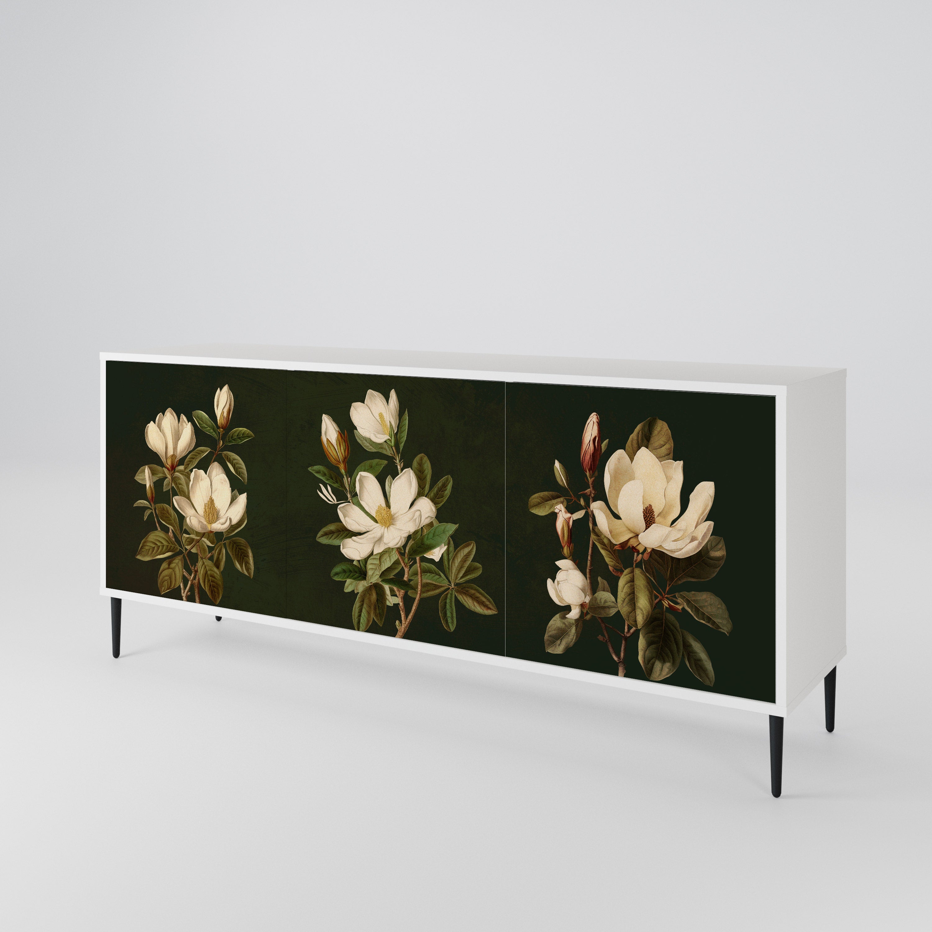 FLORAL NOIR Komoda 3-drzwiowa korpus Biały