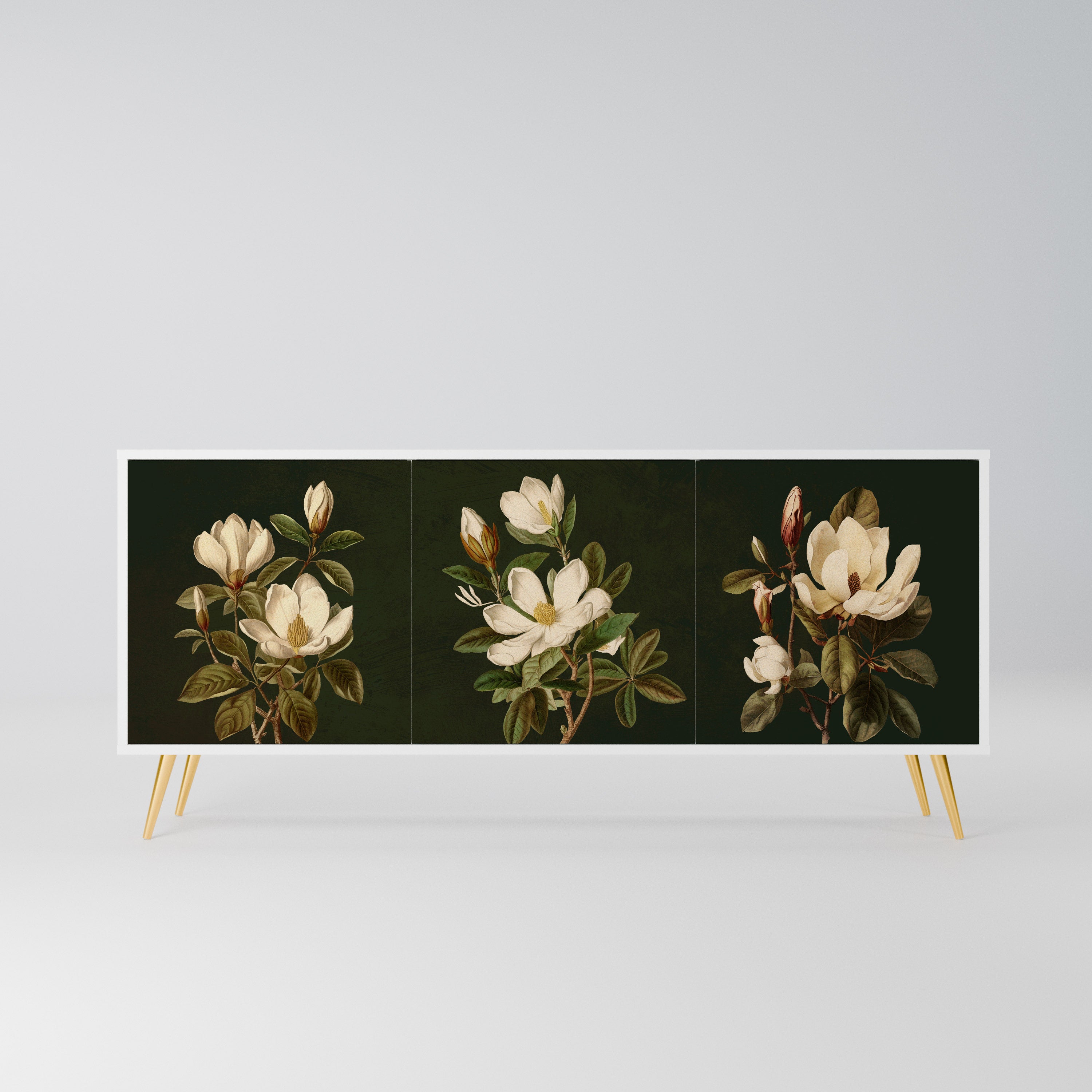 FLORAL NOIR Komoda 3-drzwiowa korpus Biały