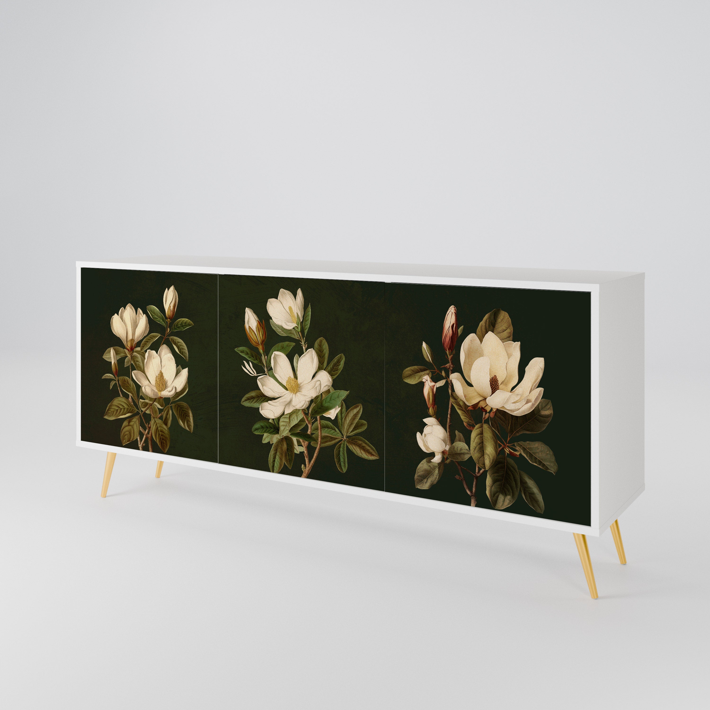 FLORAL NOIR Komoda 3-drzwiowa korpus Biały