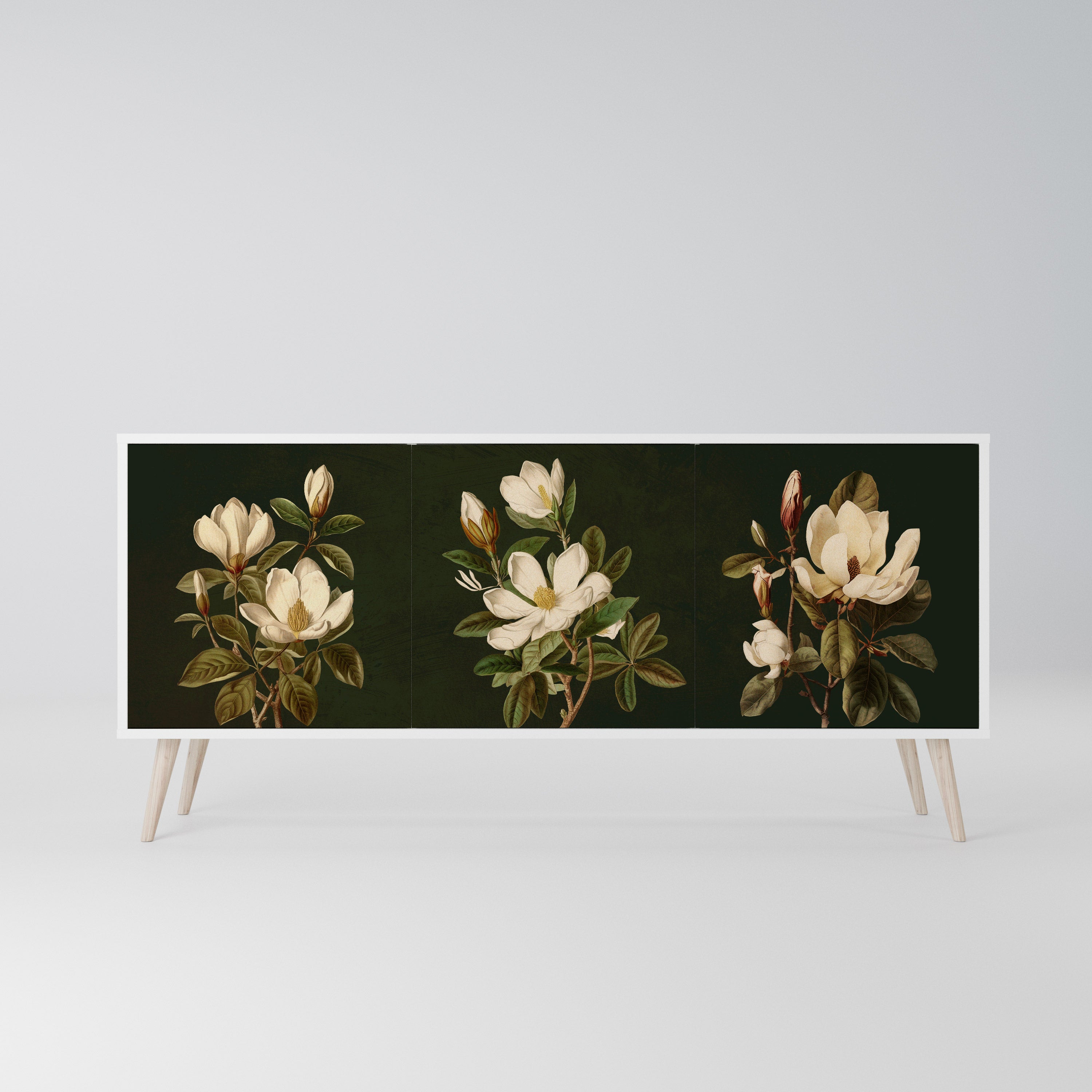 FLORAL NOIR Komoda 3-drzwiowa korpus Biały