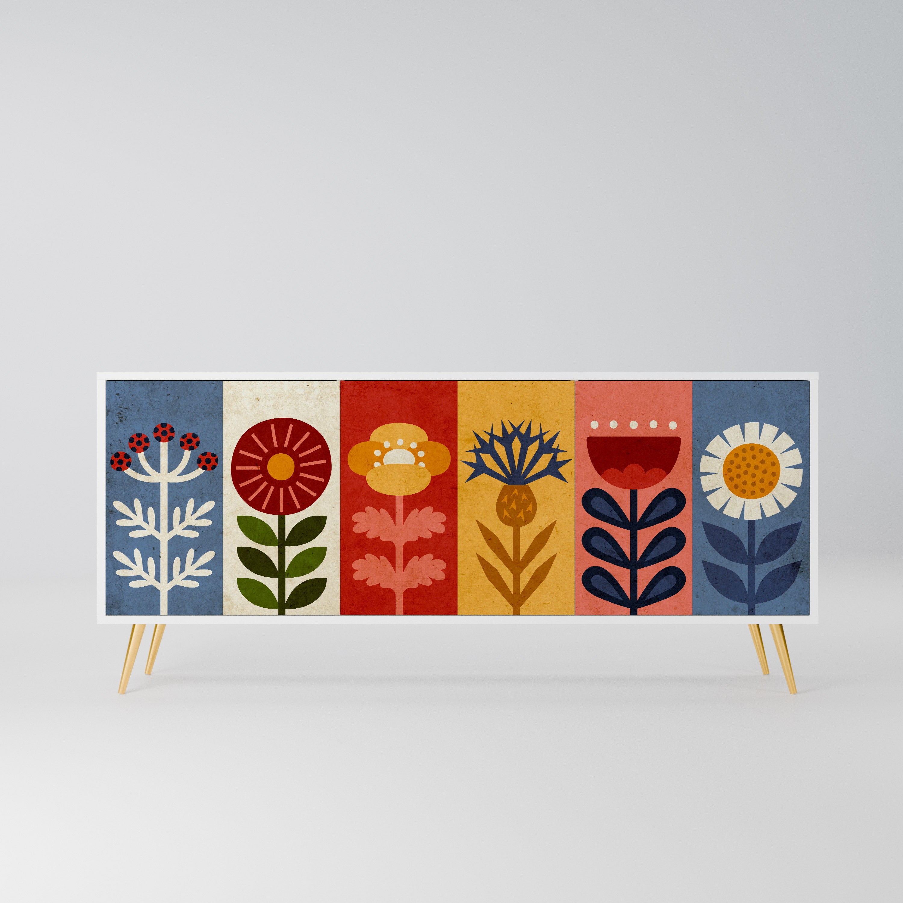 SCANDIC FLOWERET Komoda 3-drzwiowa korpus Biały