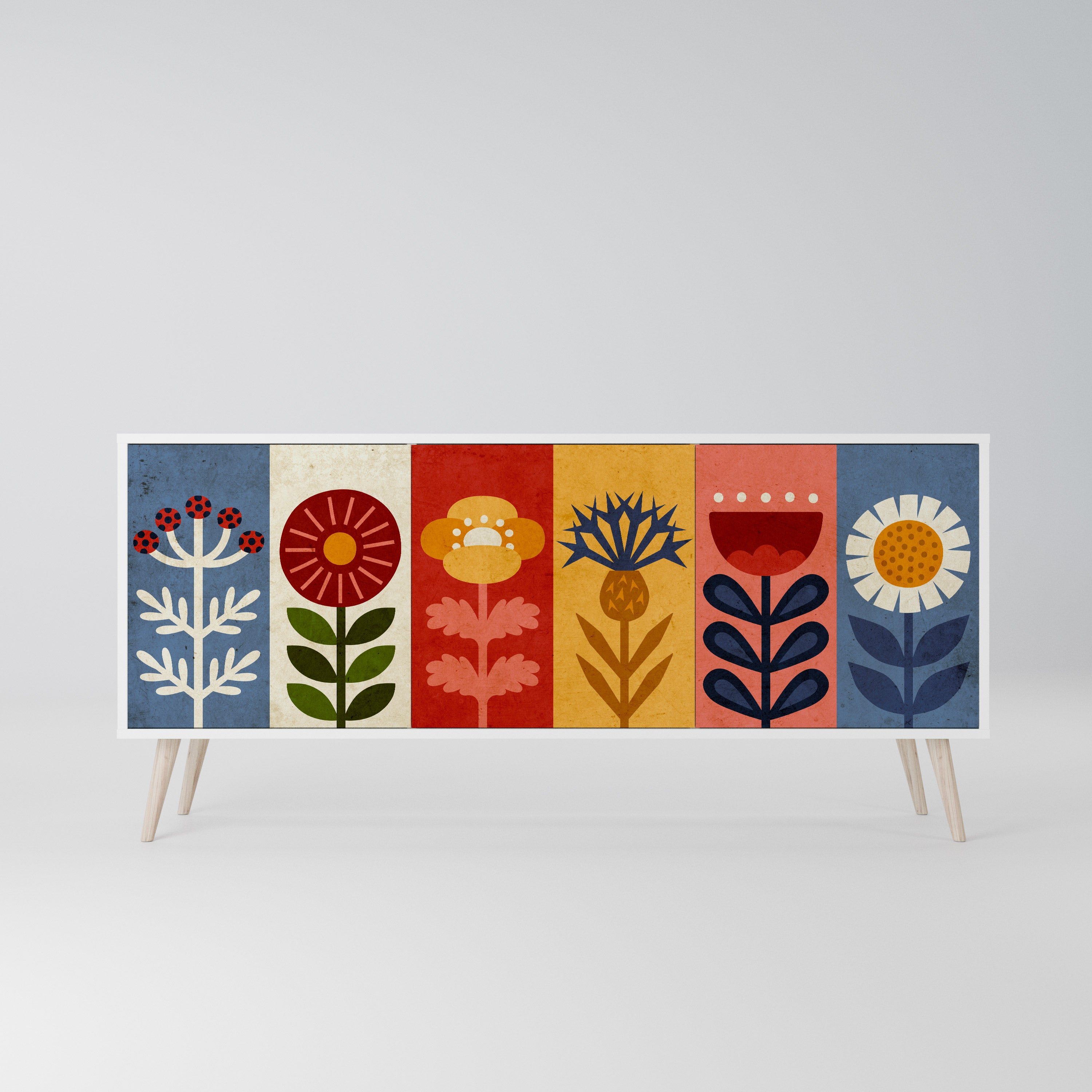 SCANDIC FLOWERET Komoda 3-drzwiowa korpus Biały