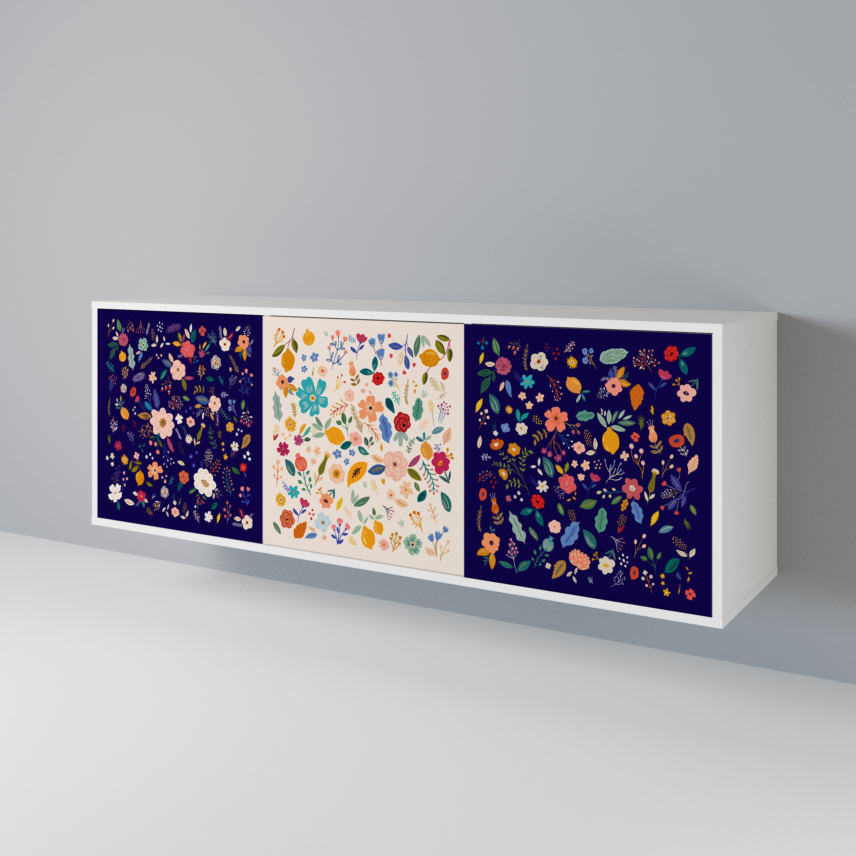 FLORAL COMBINATION Komoda 3-drzwiowa korpus Biały