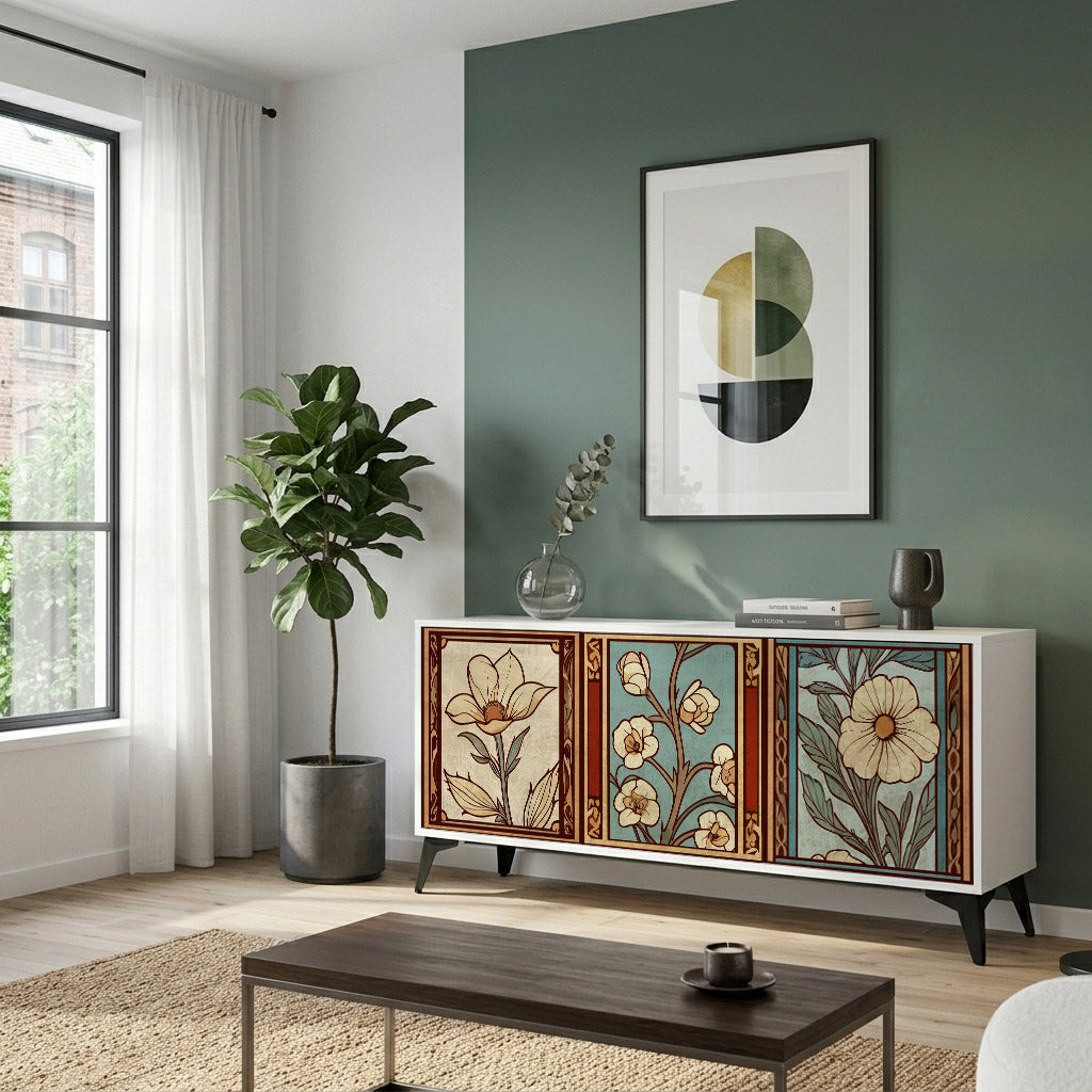 TIMELESS FLORA Komoda 3-drzwiowa korpus Biały