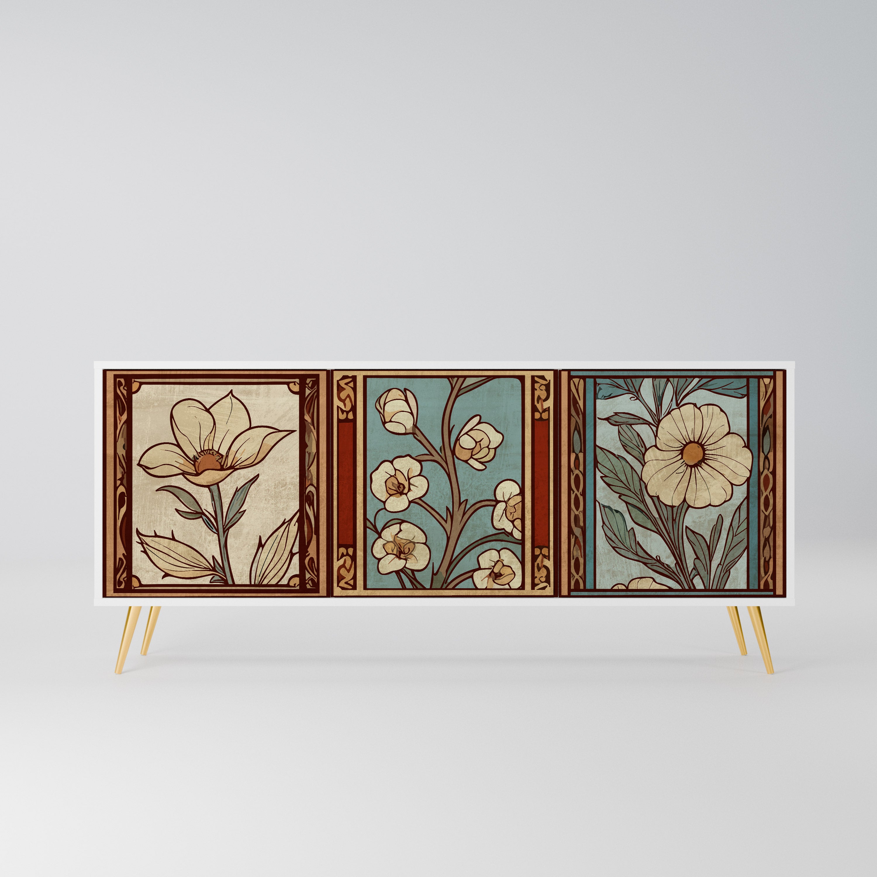 TIMELESS FLORA Komoda 3-drzwiowa korpus Biały