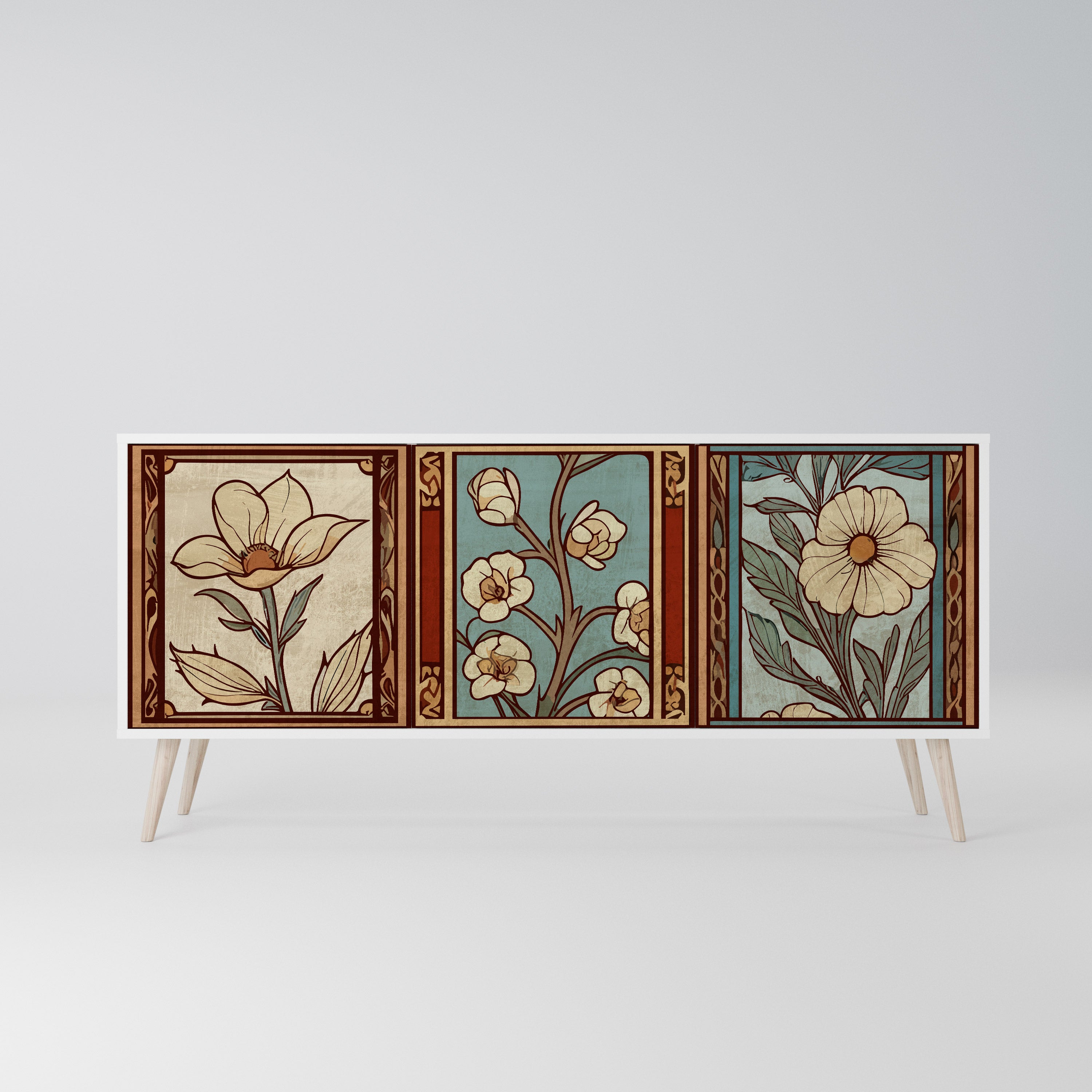 TIMELESS FLORA Komoda 3-drzwiowa korpus Biały