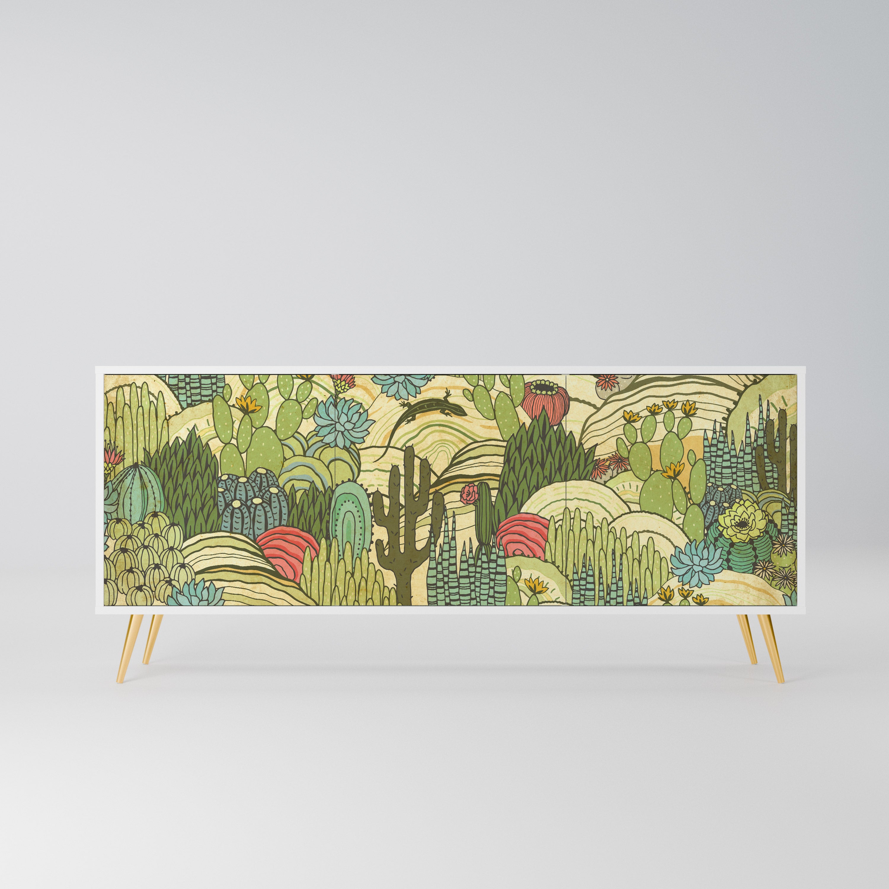 SUCCULENTS KALEIDOSCOPE Komoda 3-drzwiowa korpus Biały