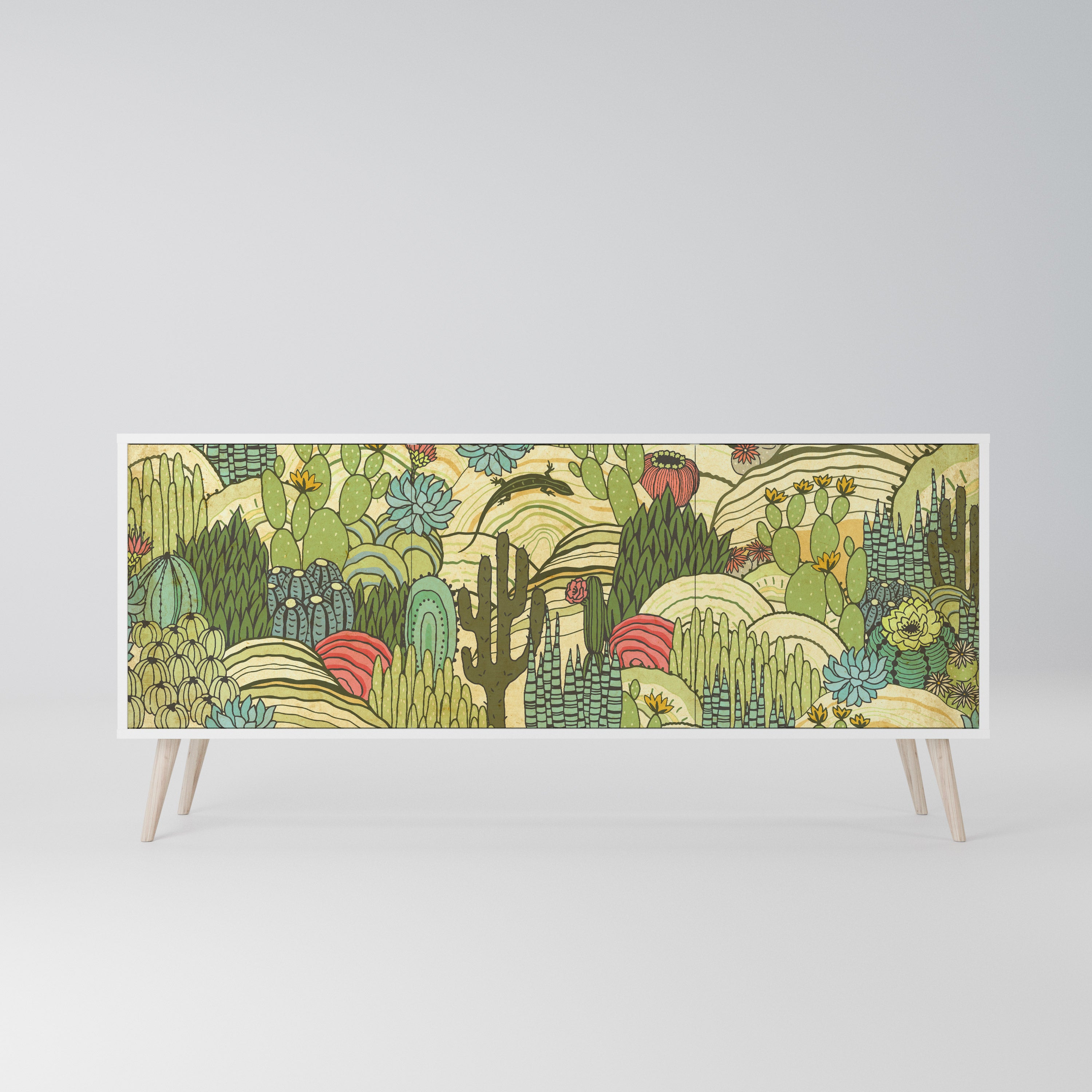 SUCCULENTS KALEIDOSCOPE Komoda 3-drzwiowa korpus Biały