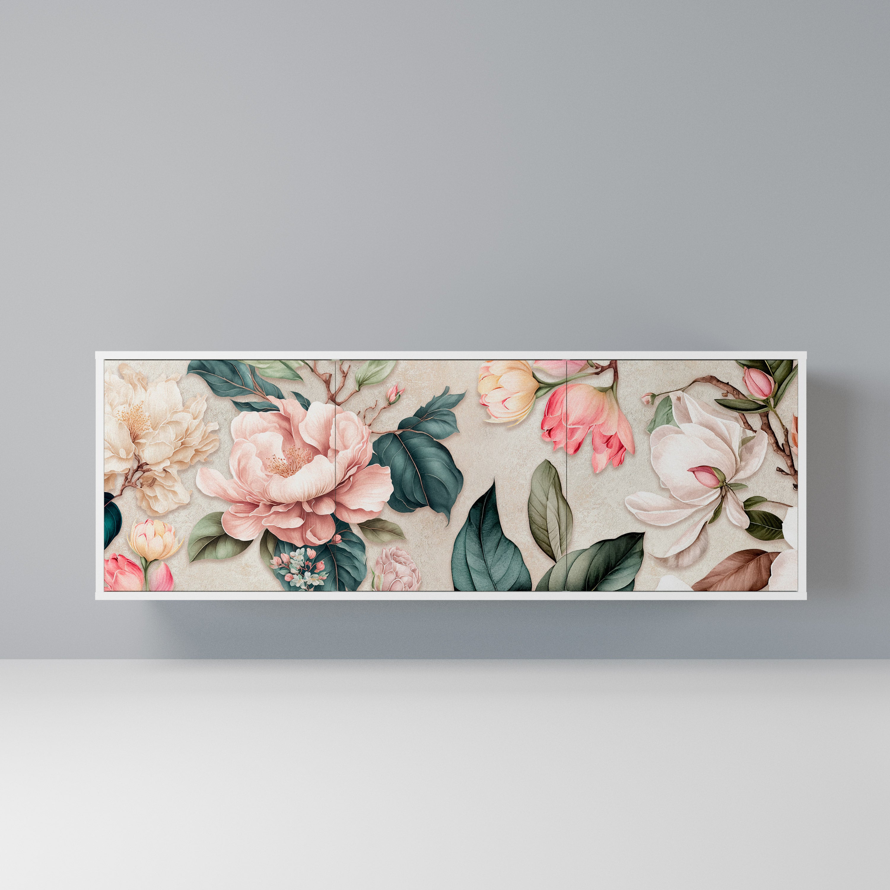 FLORAL GRACE Komoda 3-drzwiowa korpus Biały