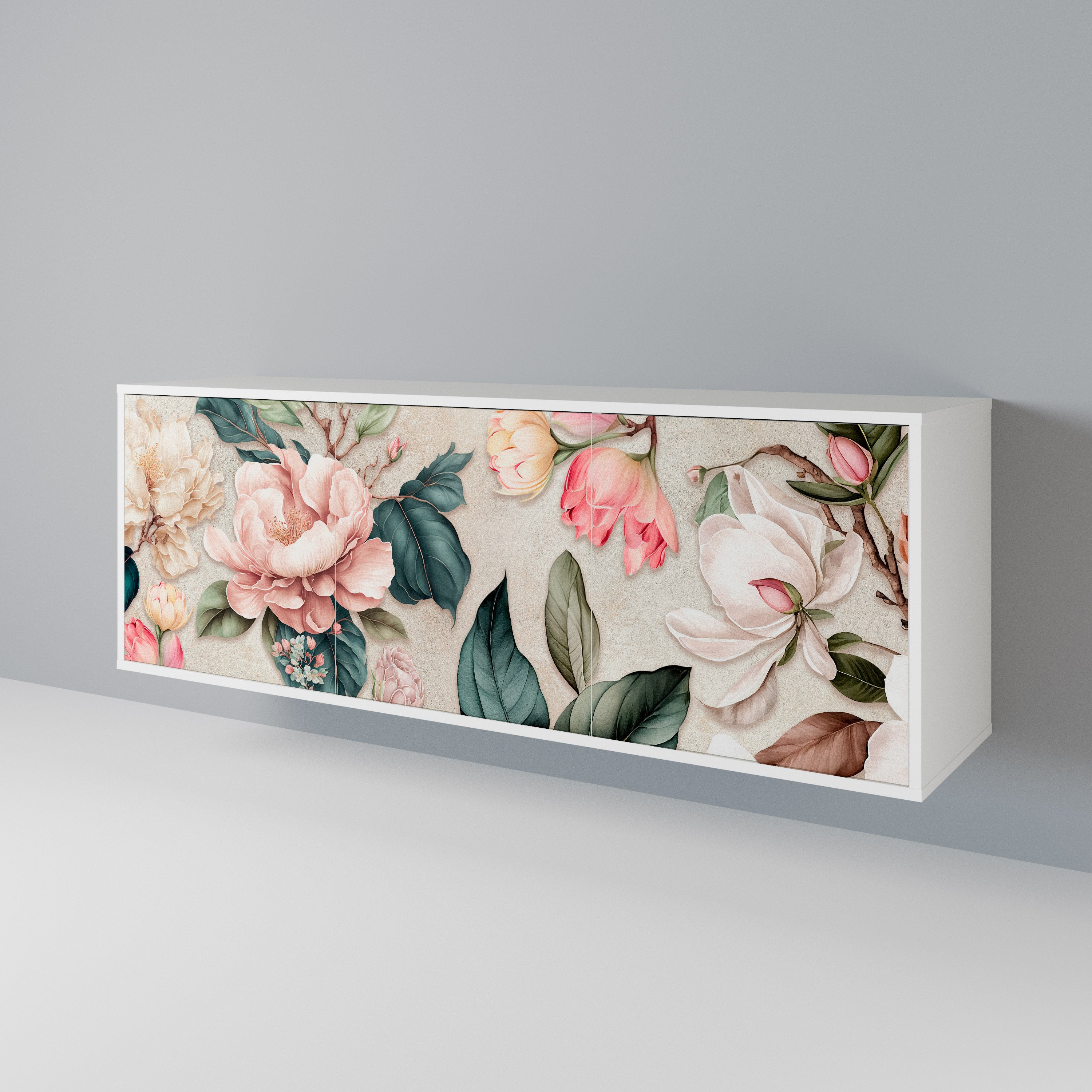 FLORAL GRACE Komoda 3-drzwiowa korpus Biały