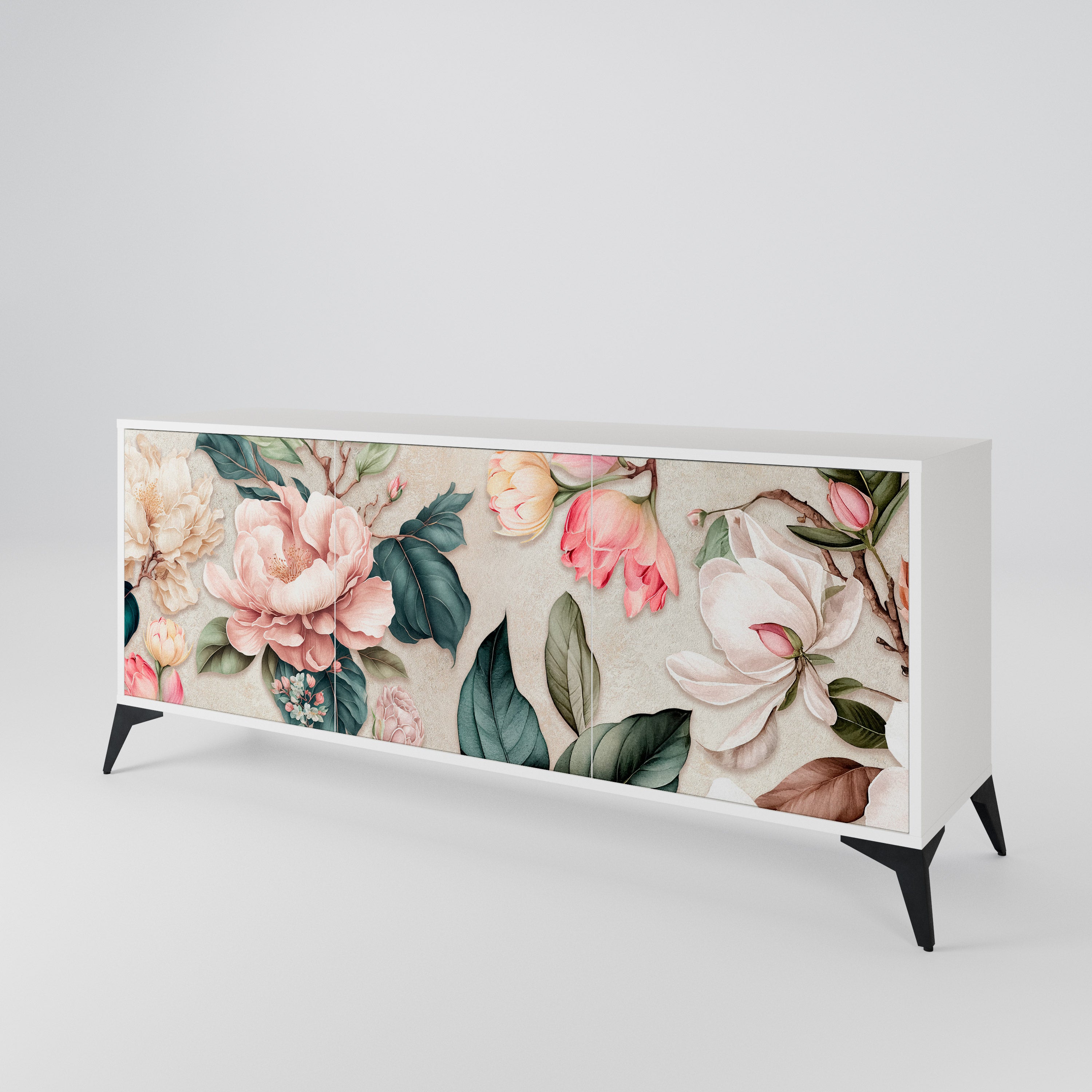 FLORAL GRACE Komoda 3-drzwiowa korpus Biały