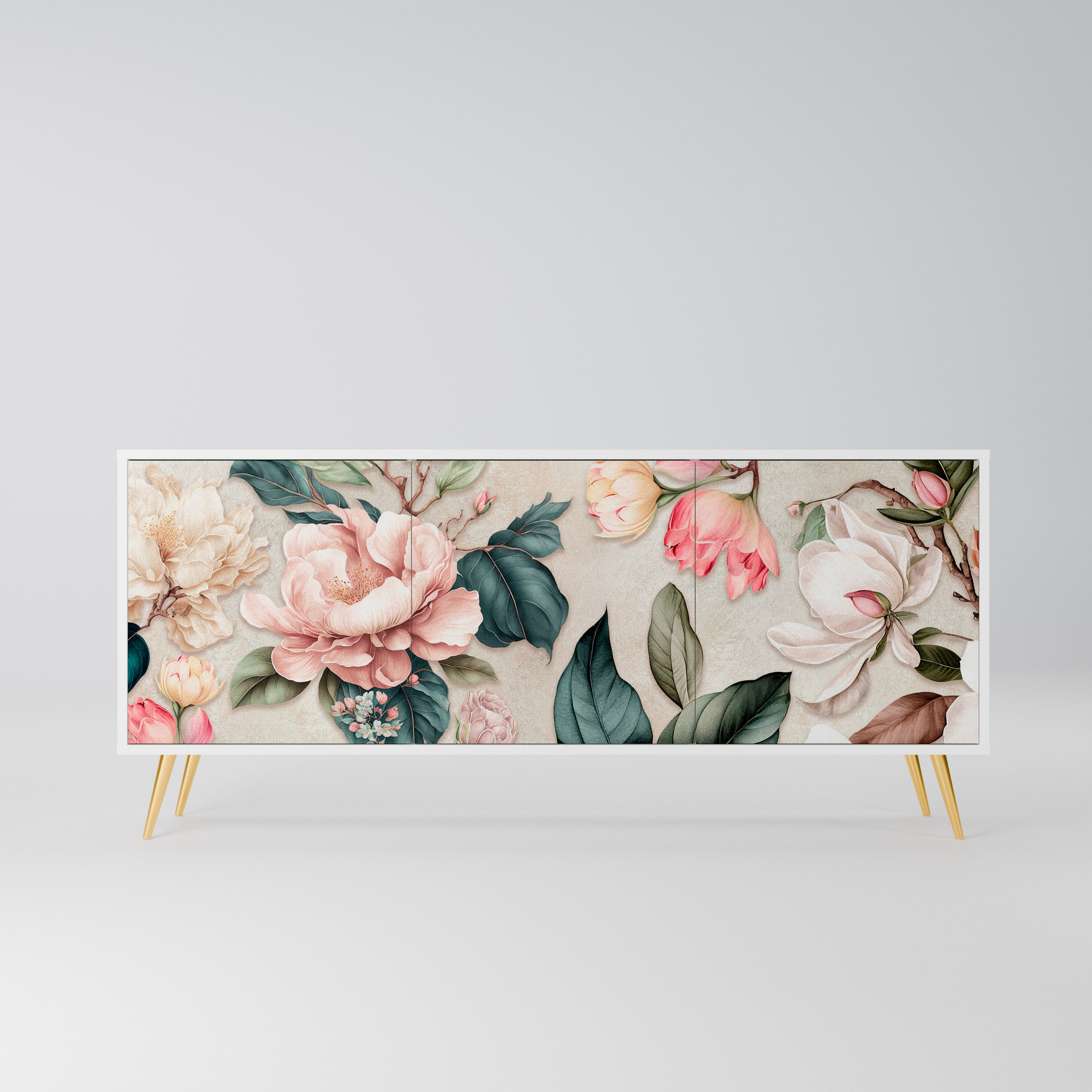 FLORAL GRACE Komoda 3-drzwiowa korpus Biały