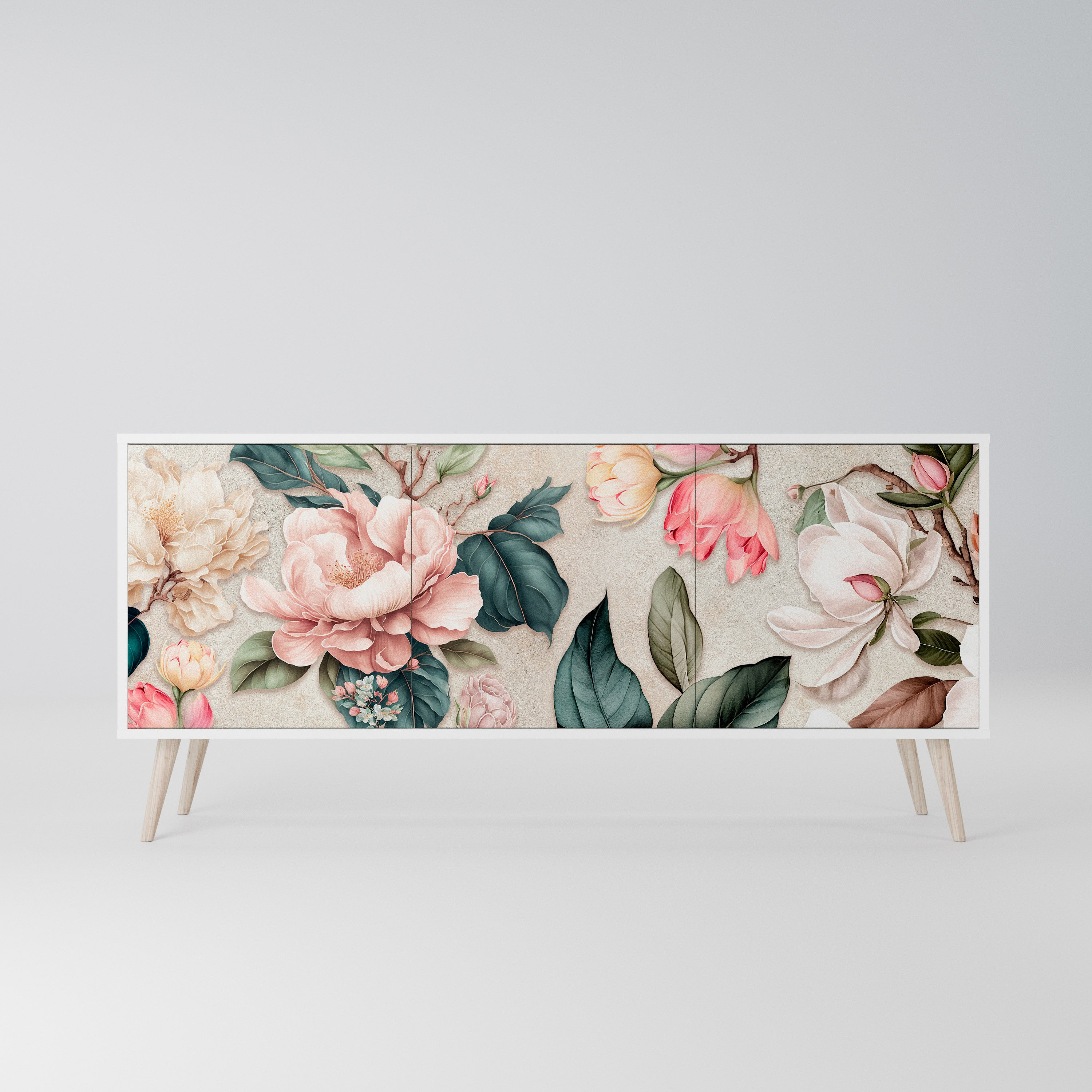 FLORAL GRACE Komoda 3-drzwiowa korpus Biały