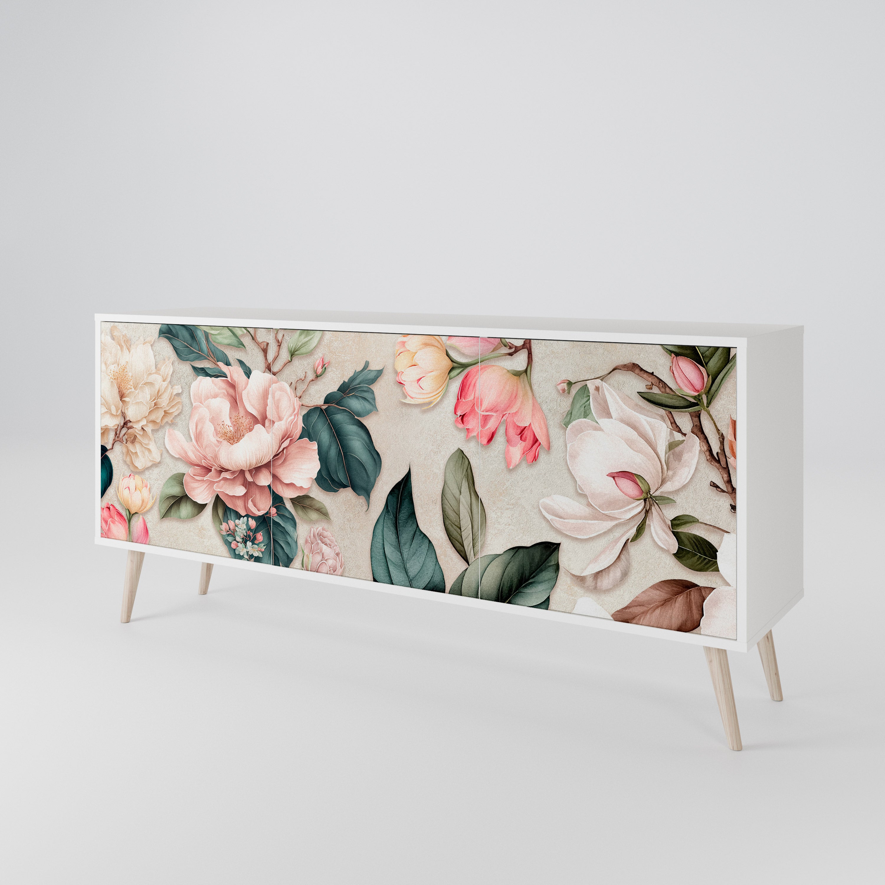 FLORAL GRACE Komoda 3-drzwiowa korpus Biały