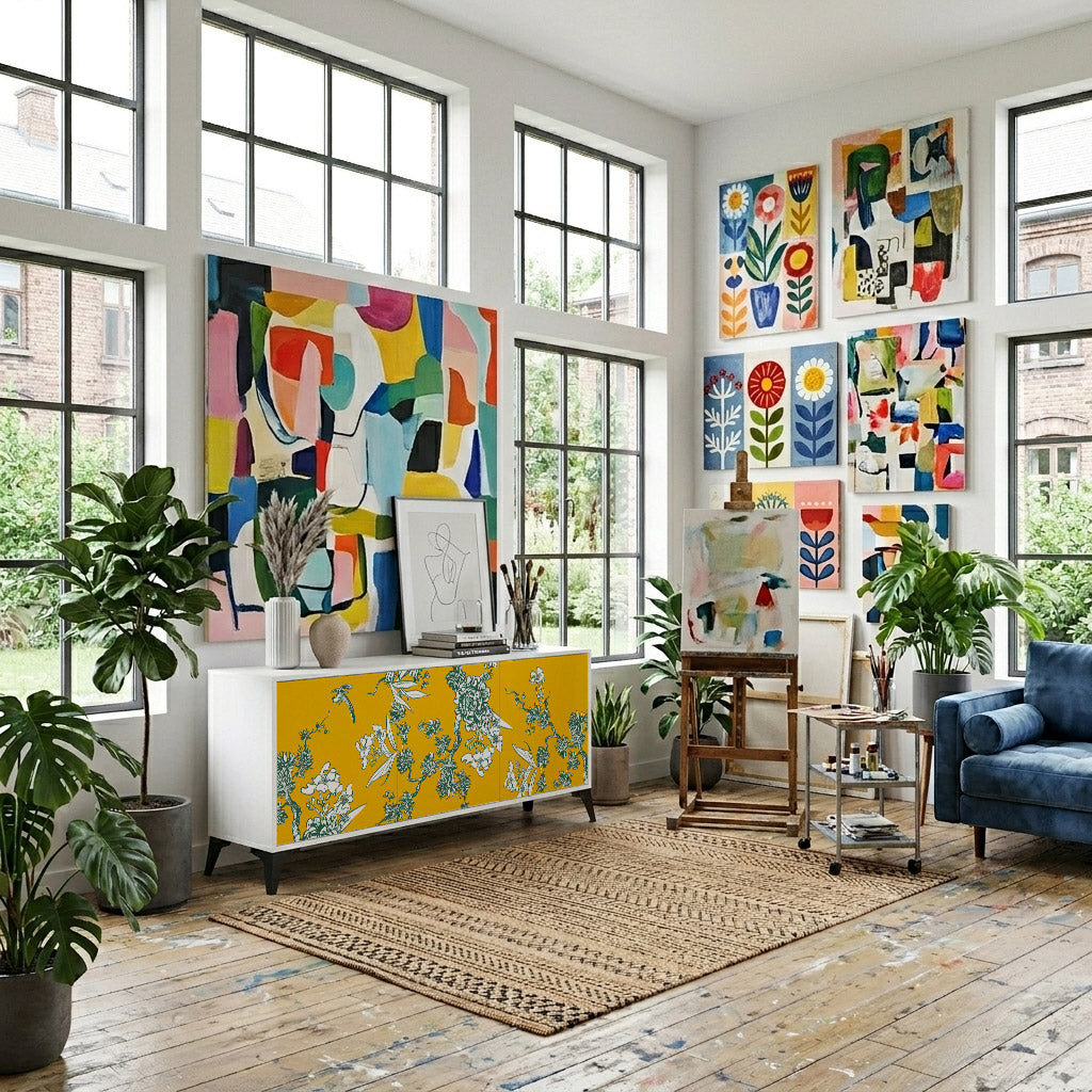 YELLOW CHINOISERIE Komoda 3-drzwiowa korpus Biały