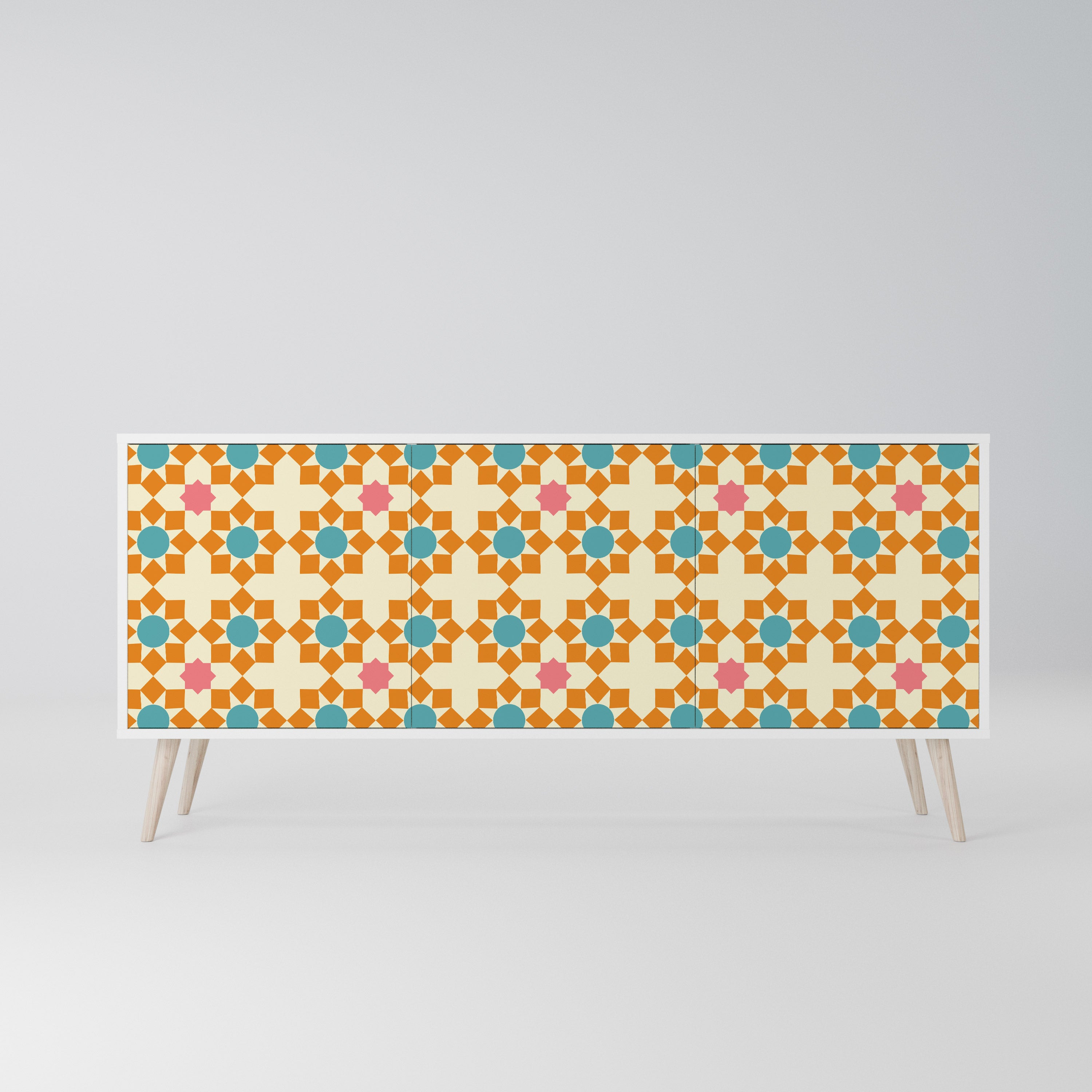 FLORAL DECOR Komoda 3-drzwiowa korpus Biały