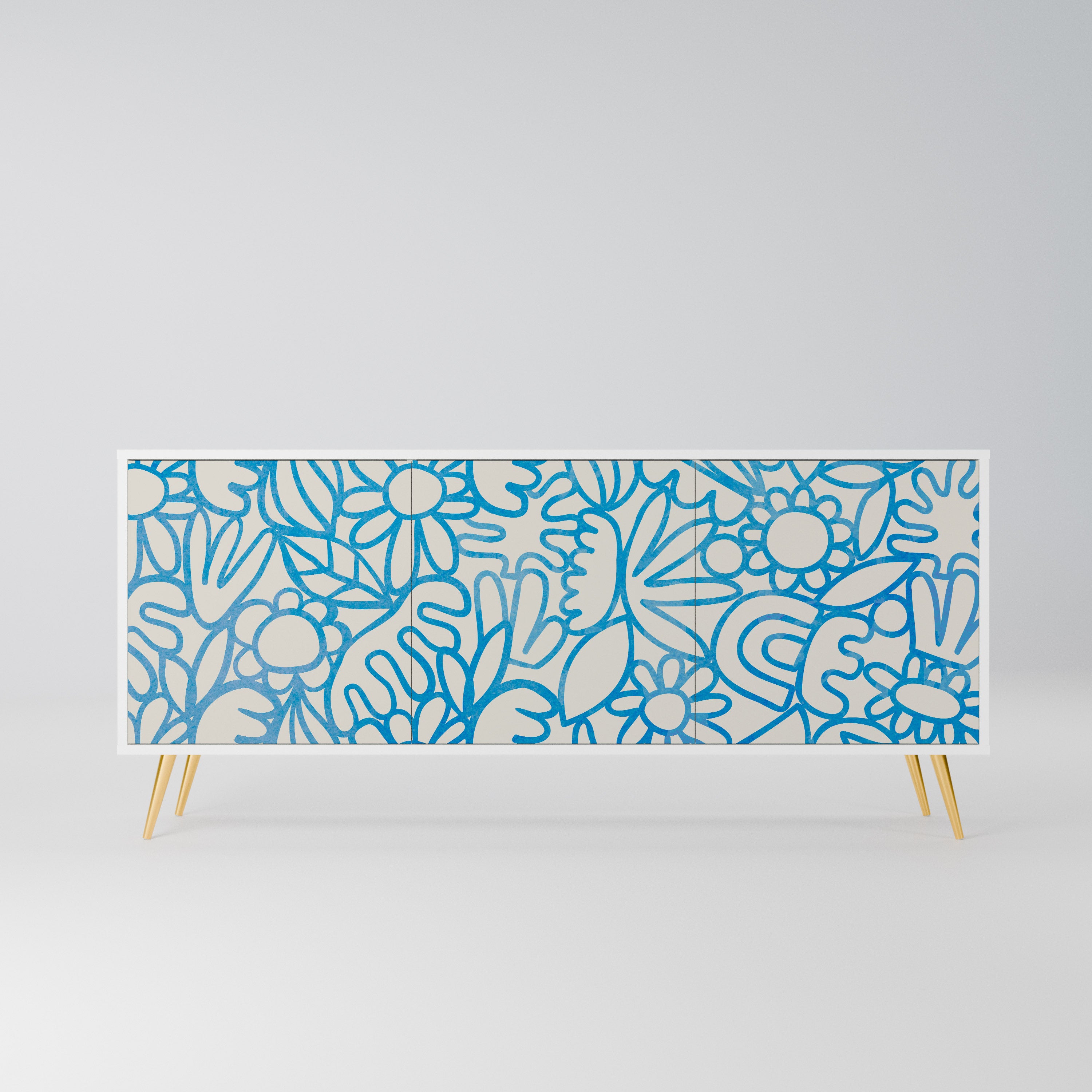 BLOOMY MORNING Komoda 3-drzwiowa korpus Biały