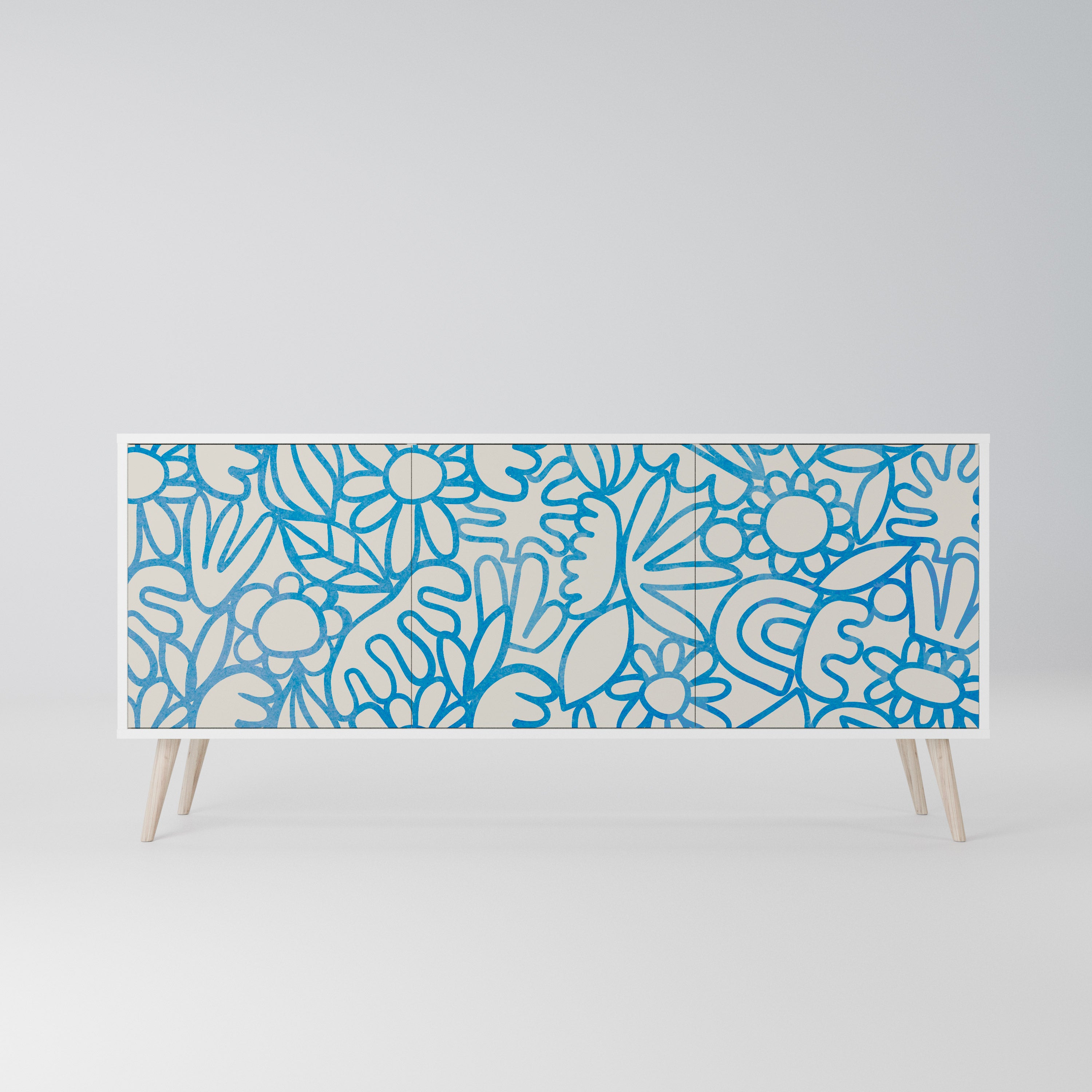 BLOOMY MORNING Komoda 3-drzwiowa korpus Biały