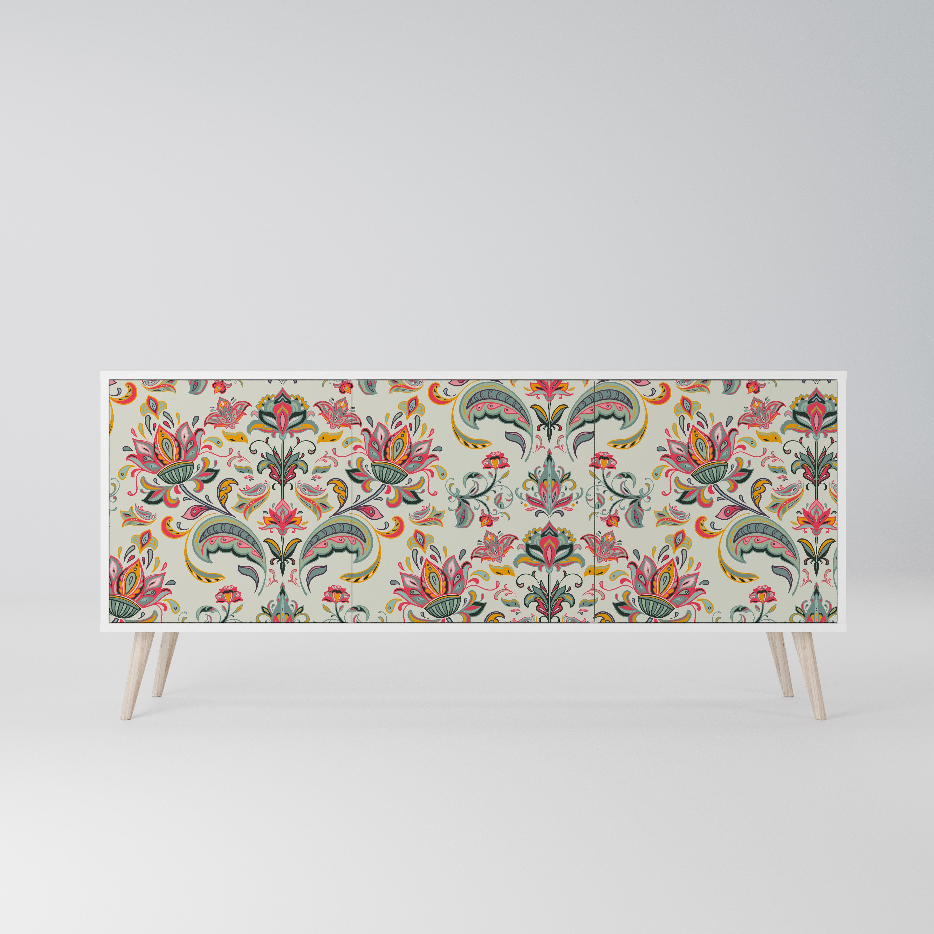 ORGANIC FOLKLORE Komoda 3-drzwiowa korpus Biały